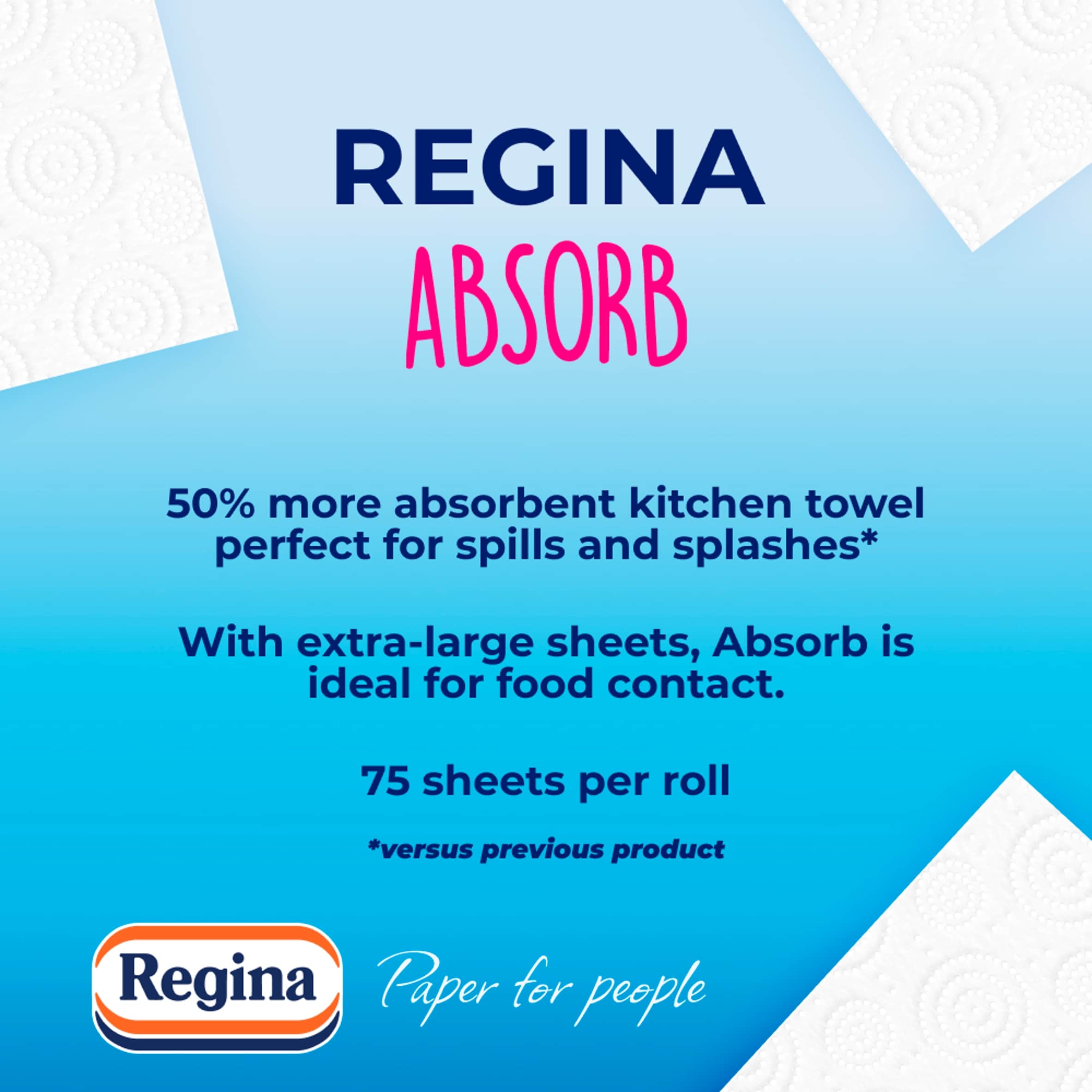 Regina Absorb Kitchen Roll 150 Supersized Sheets 2 Roll thumbnail 2