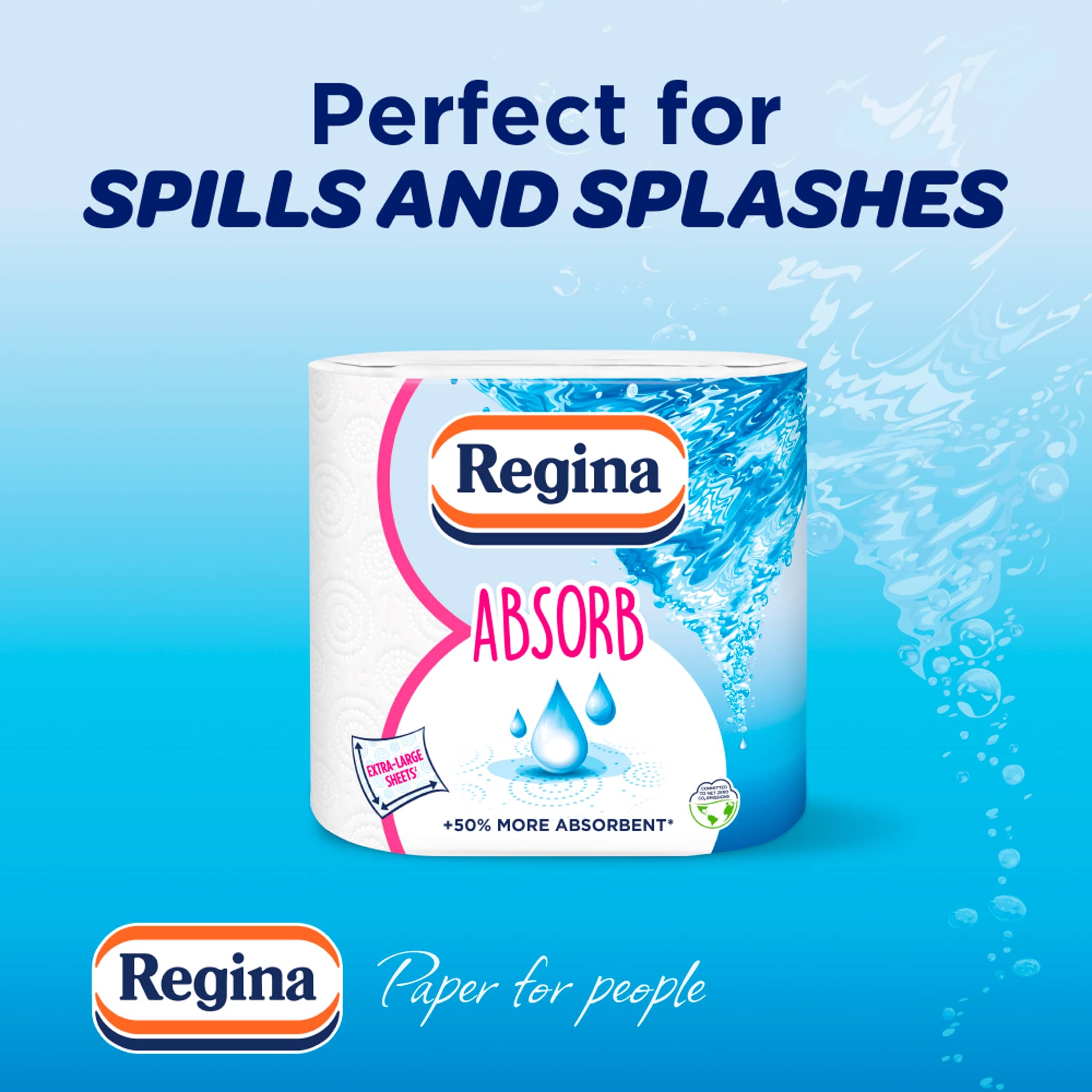Regina Absorb Kitchen Roll 150 Supersized Sheets 2 Roll thumbnail 4
