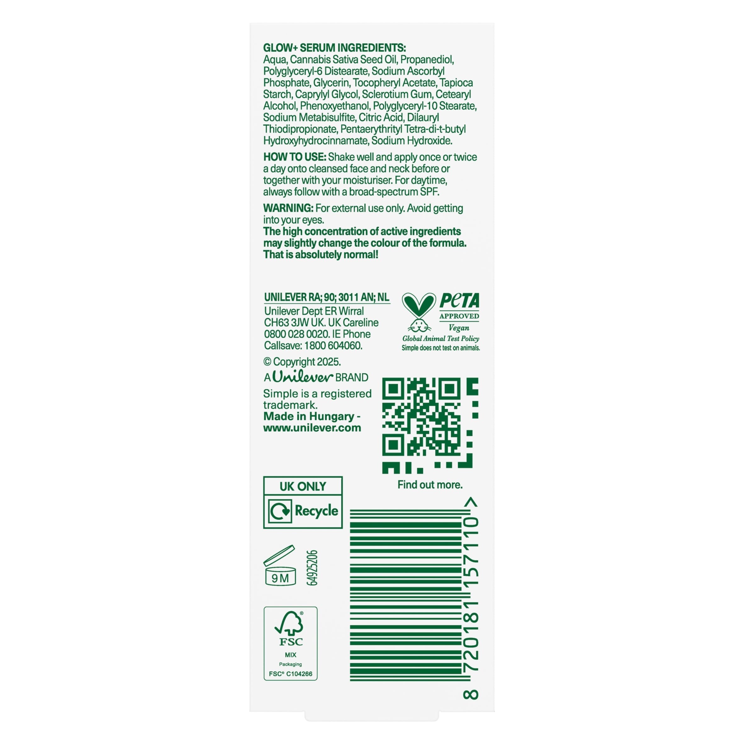 Simple 10% Vitamins C+E+F Booster Face Serum 30Ml thumbnail 2