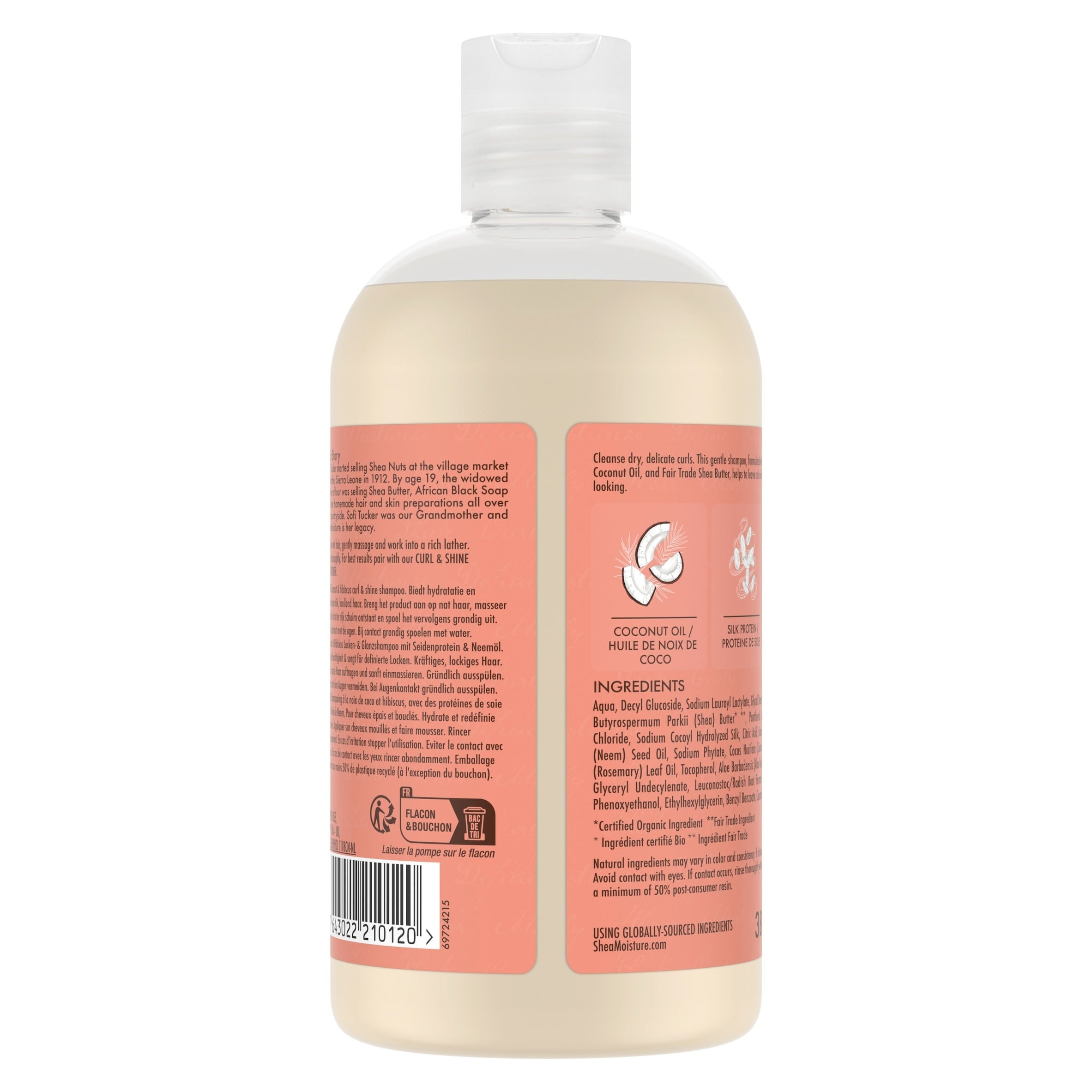 Shea Moisture Coconut & Hibiscus Curl & Shine Shampoo 384Ml thumbnail 2