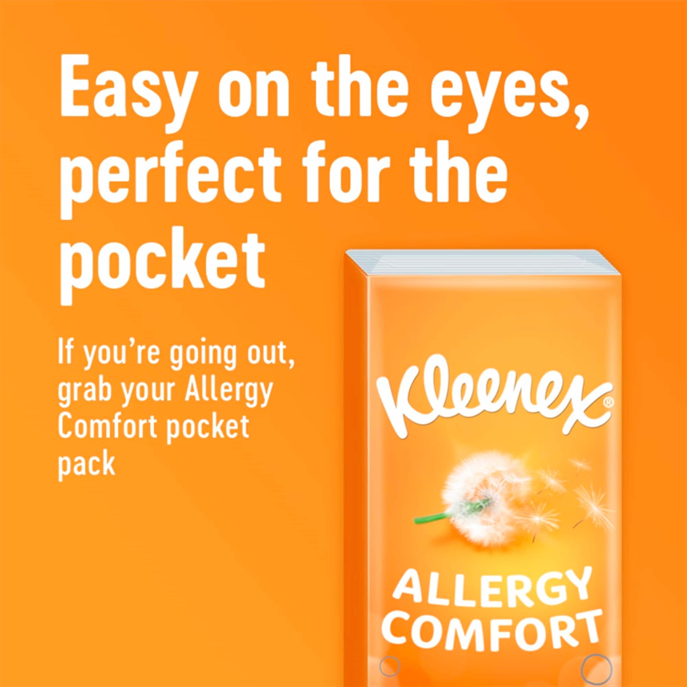 Kleenex Allergy Comfort Tissues Pocket Pack x6  9 Sheets thumbnail 4