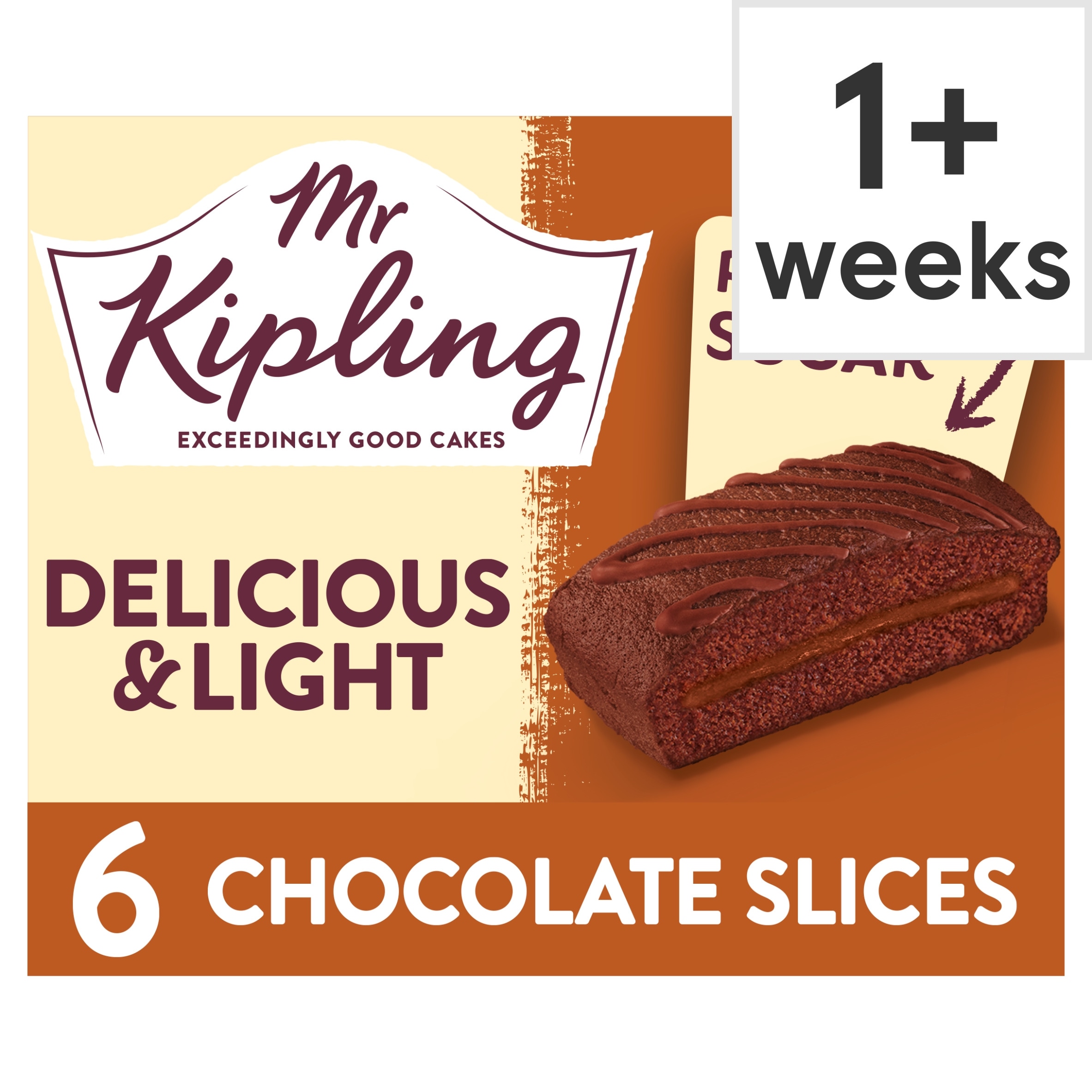 Mr Kipling Reduced Sugar Chocolate Cake Slices 6 pack
