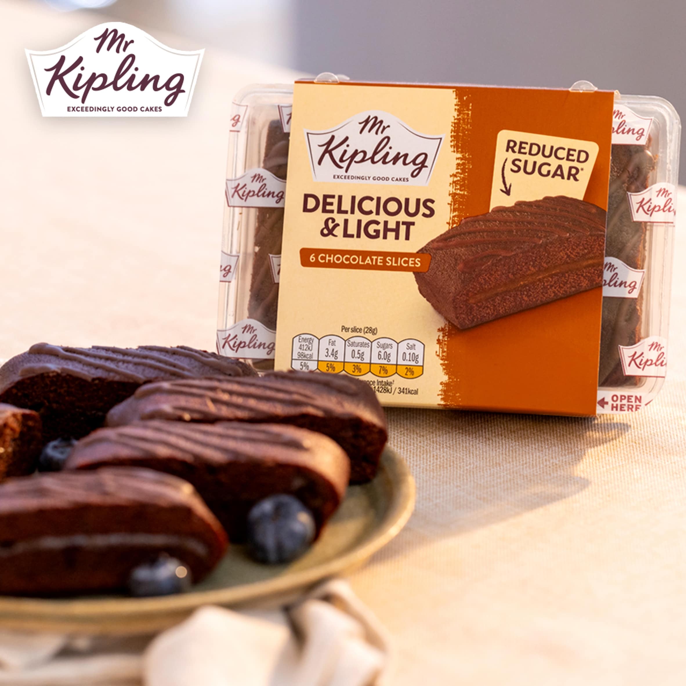 Mr Kipling Reduced Sugar Chocolate Cake Slices 6 pack thumbnail 4