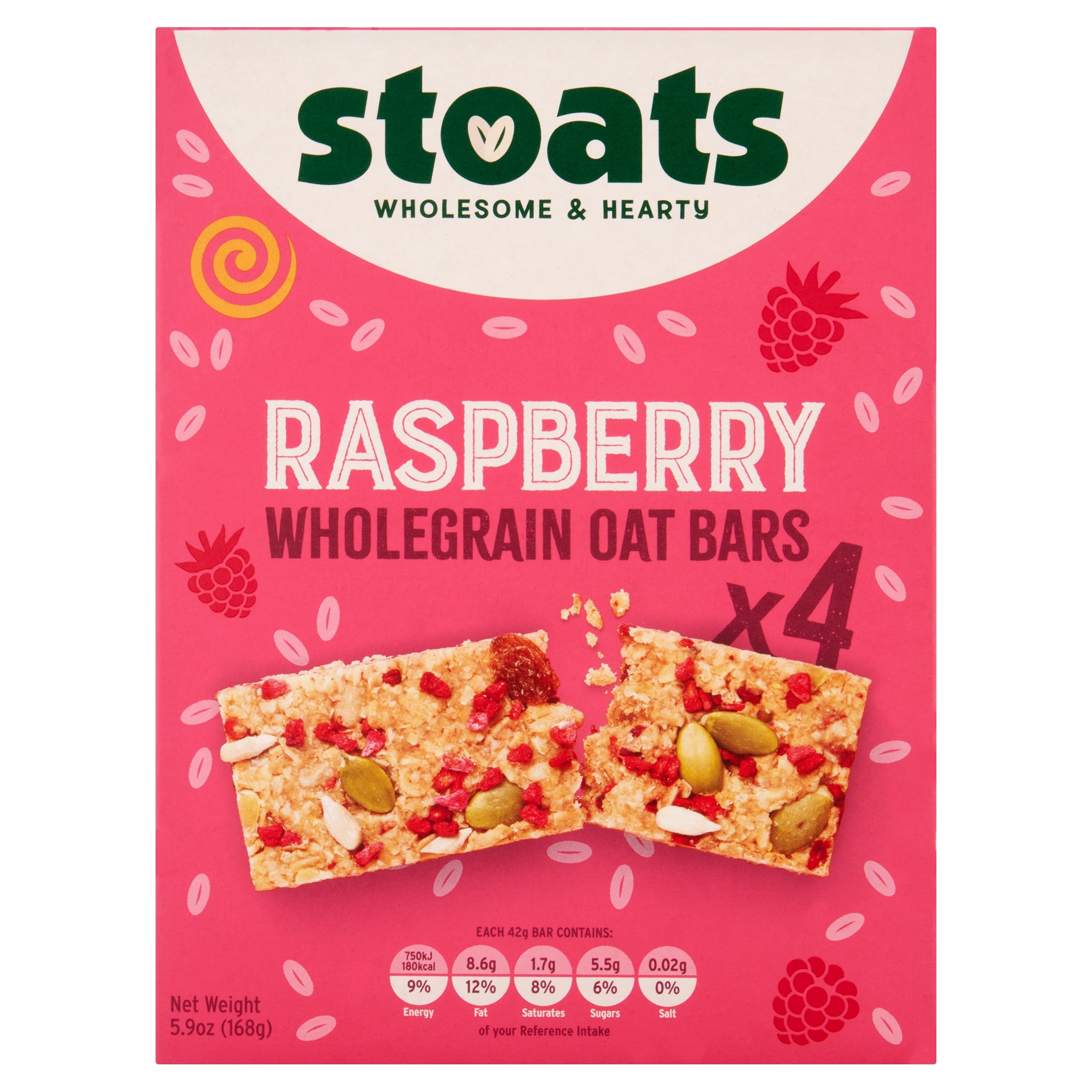 Stoats Raspberry & Honey Porridge Oat Bars