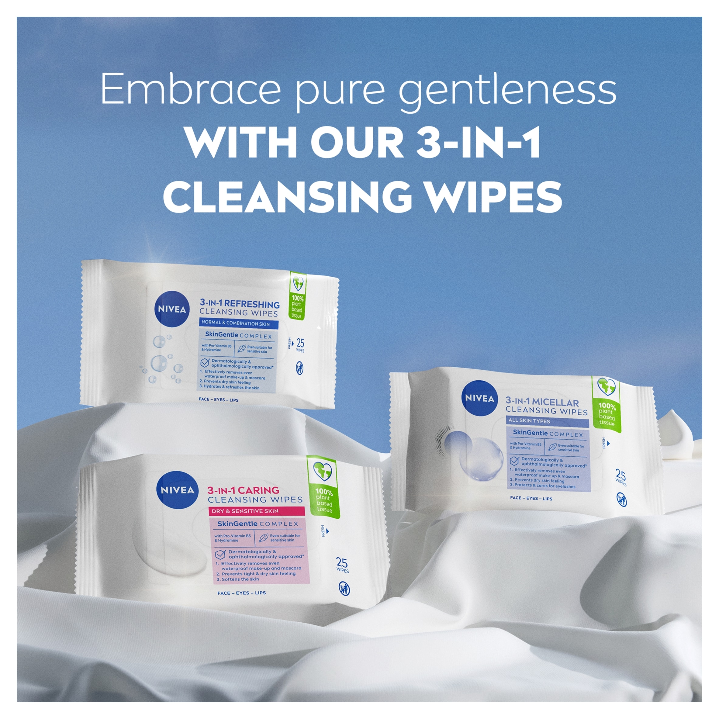 NIVEA Cleansing Face Wipes Dry Skin 25 Pack thumbnail 3
