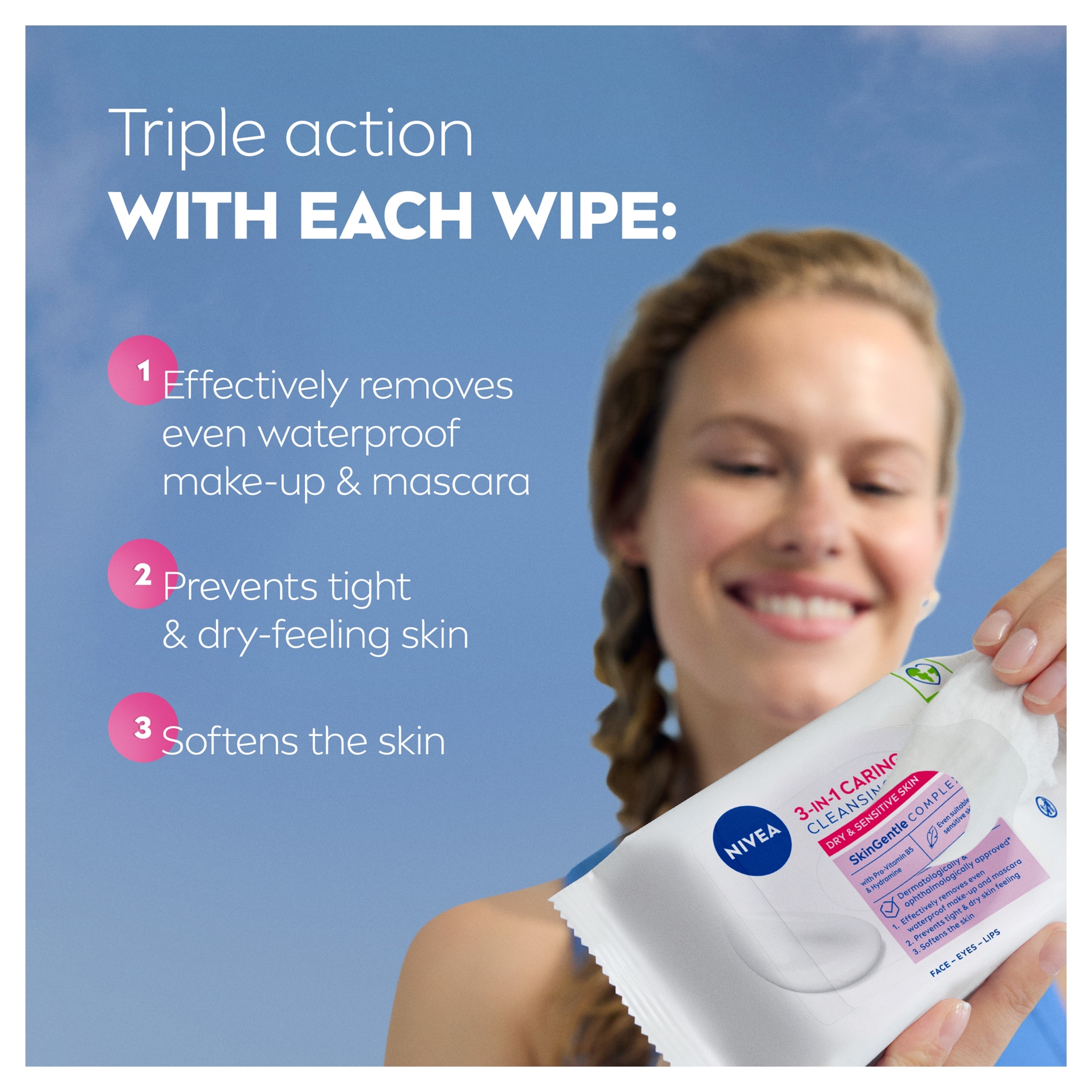 NIVEA Cleansing Face Wipes Dry Skin 25 Pack thumbnail 5