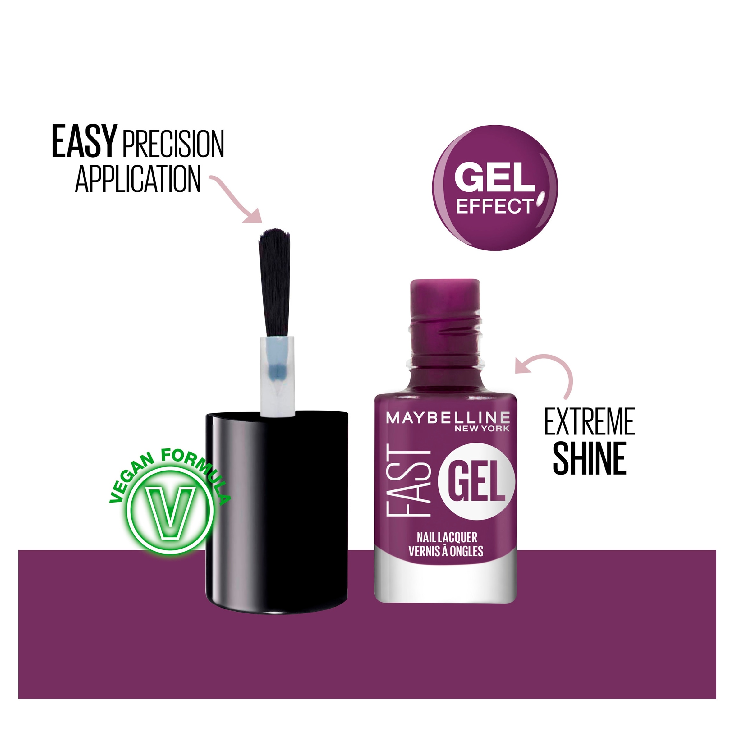 Maybelline Fast Gel Nail Lacquer Wicked Berry 6.7Ml thumbnail 2