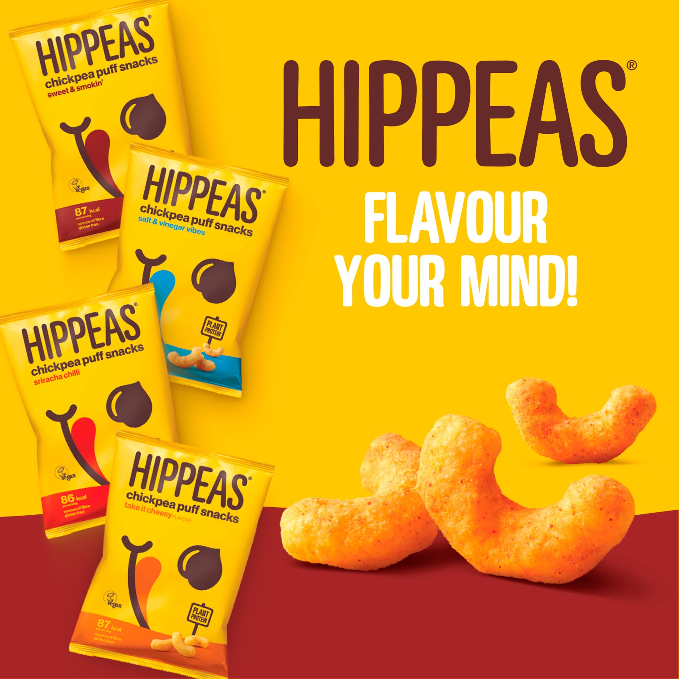 Hippeas Salt & Vinegar Vibes Chickpea Puff Snacks 5 Pack 15g thumbnail 5