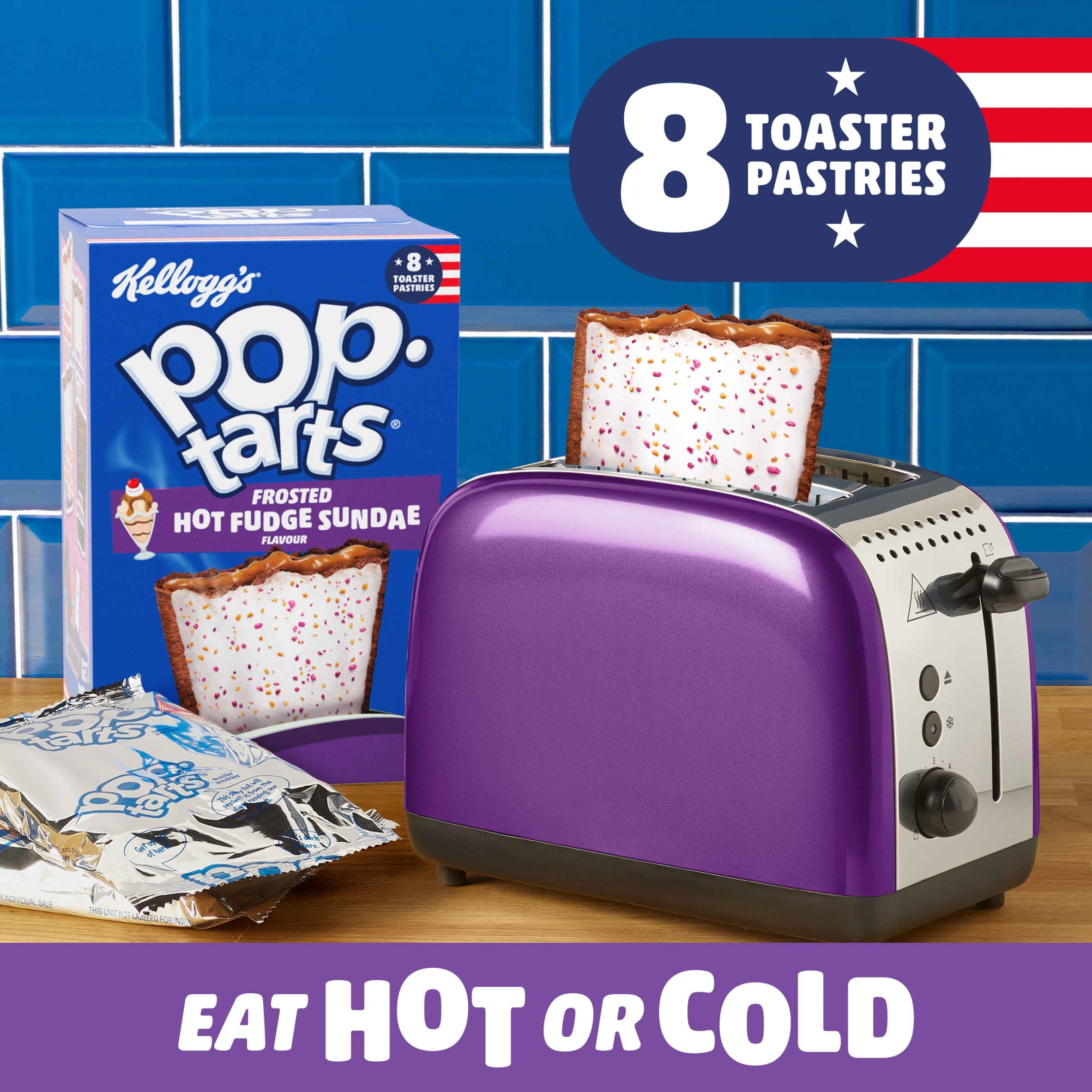 Kellogg's Pop Tarts Hot Fudge Sundae Pastry Snacks 8x48g thumbnail 2