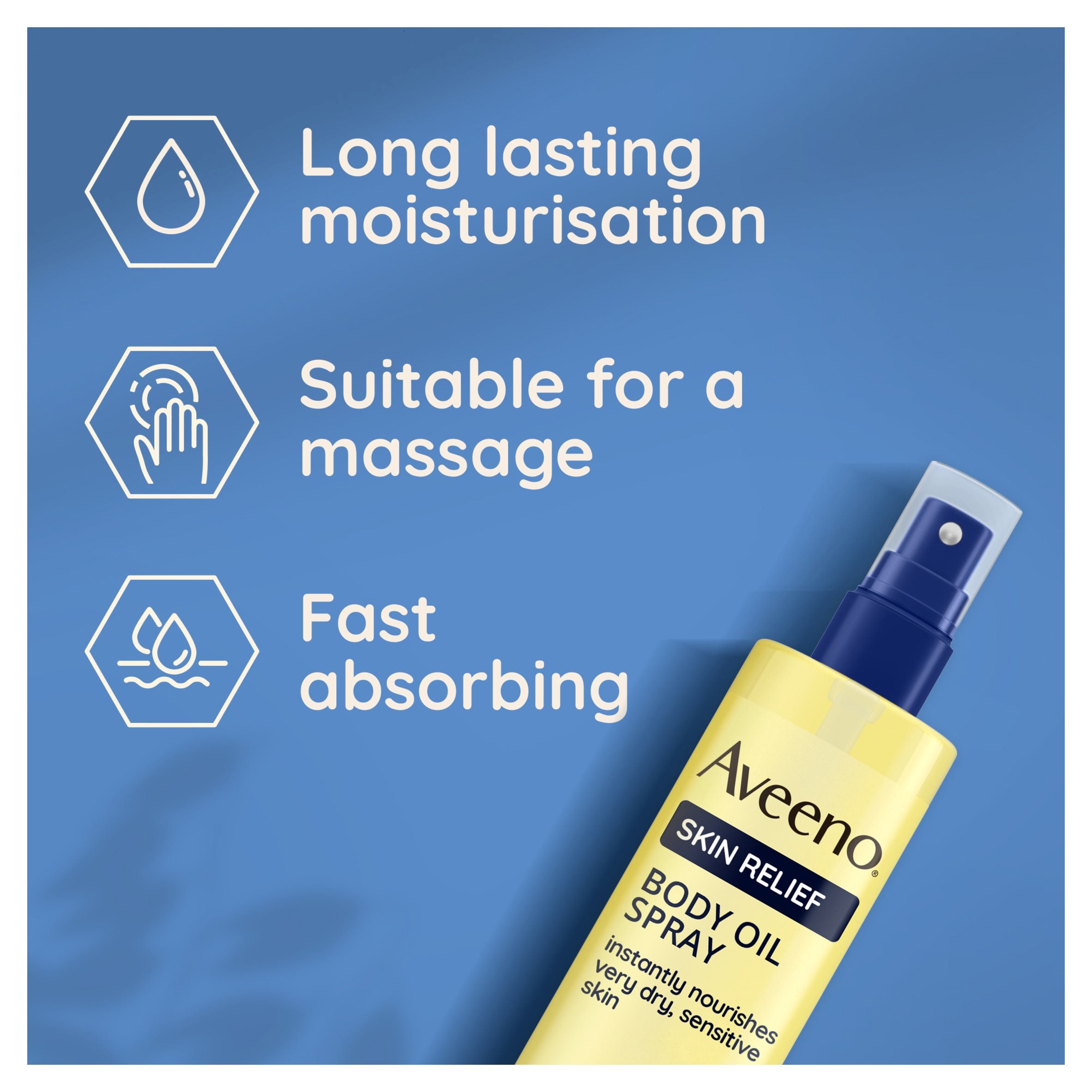 Aveeno Skin Relief Body Oil Spray Moisturiser for Sensitive Skin 200ml thumbnail 2
