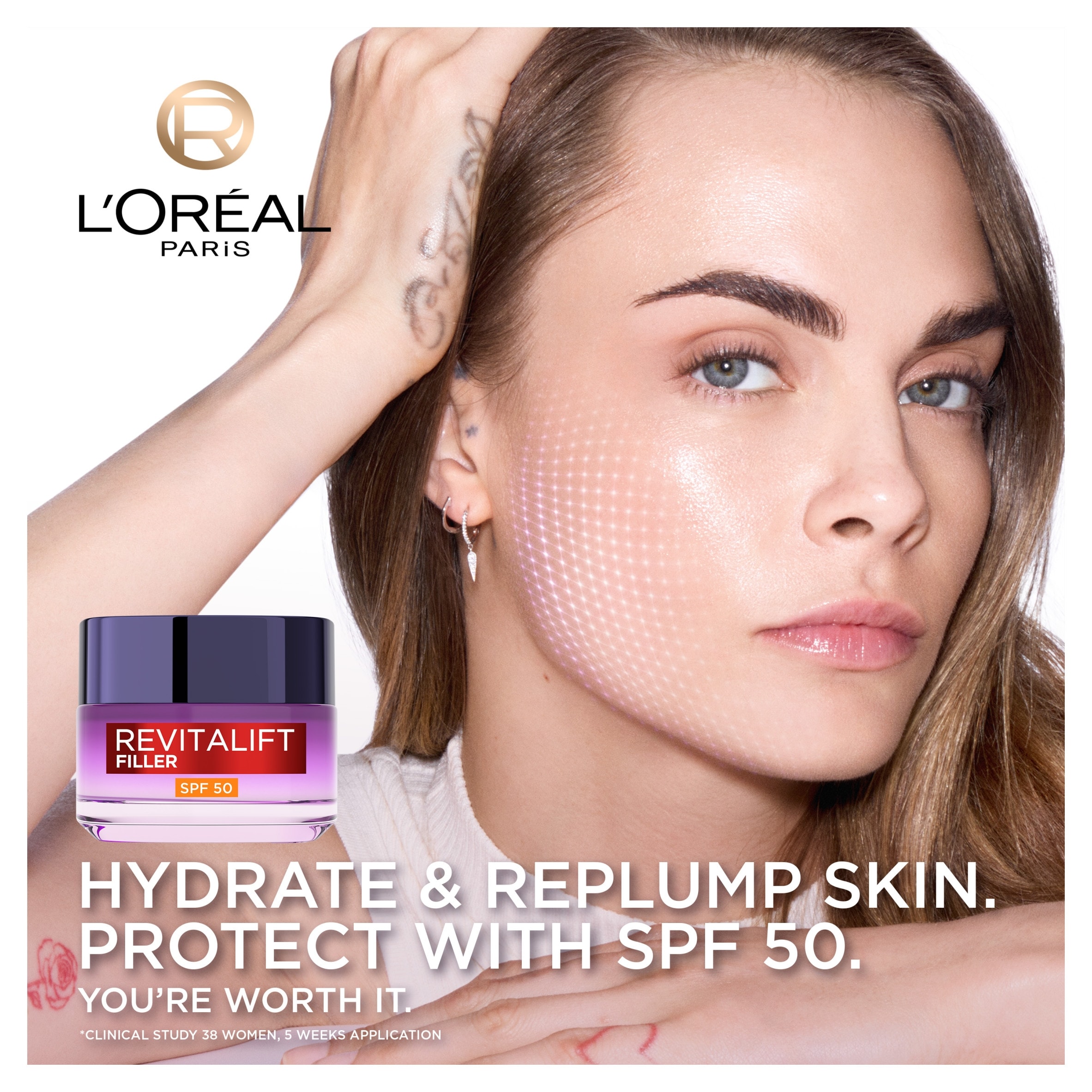 L'Oreal Paris Revlft Filler Anti-Aging Cream SPF50 50Ml thumbnail 3