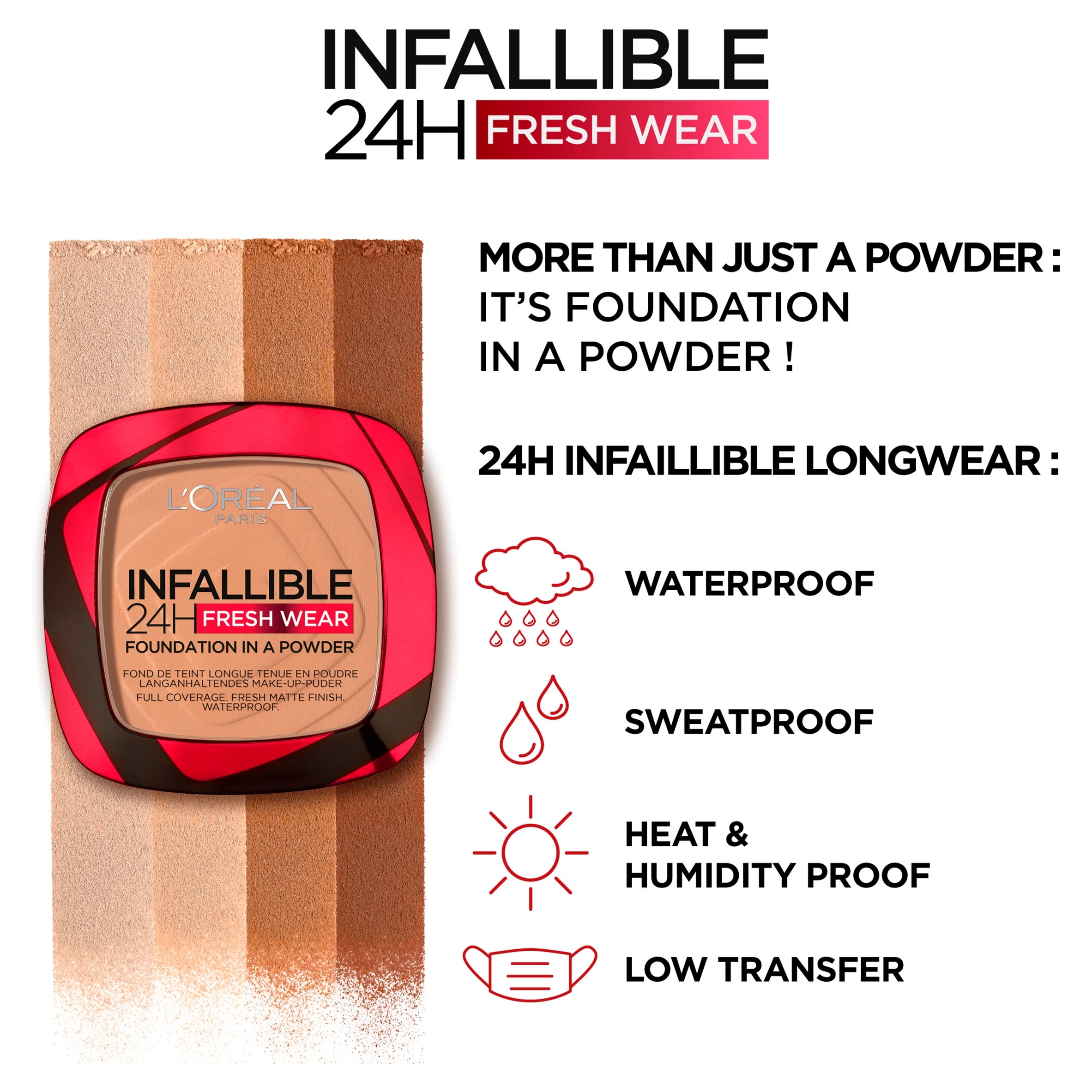 L'Oreal Infallible 24 Hour Foundation Powder Ivory 9G thumbnail 3