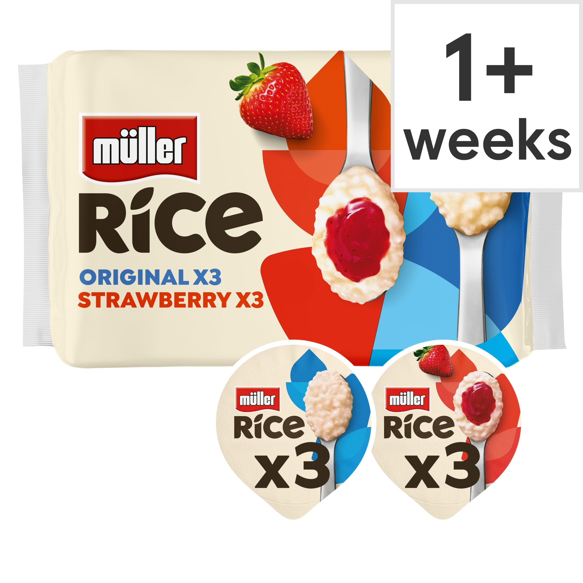 Muller Rice Low Fat Dessert - Original & Strawberry 6 x 170g