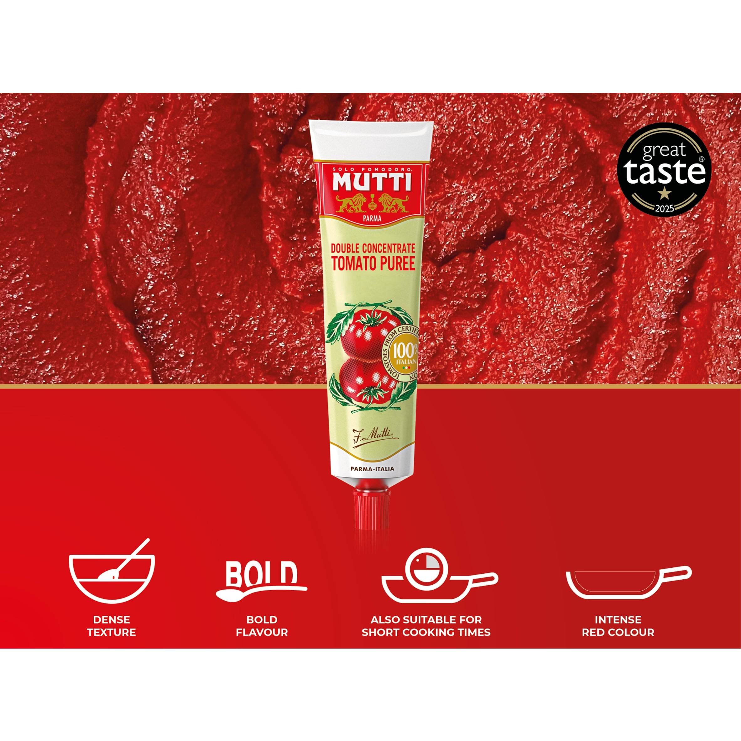 Mutti Double Concentrate Tomato Puree 130g thumbnail 2