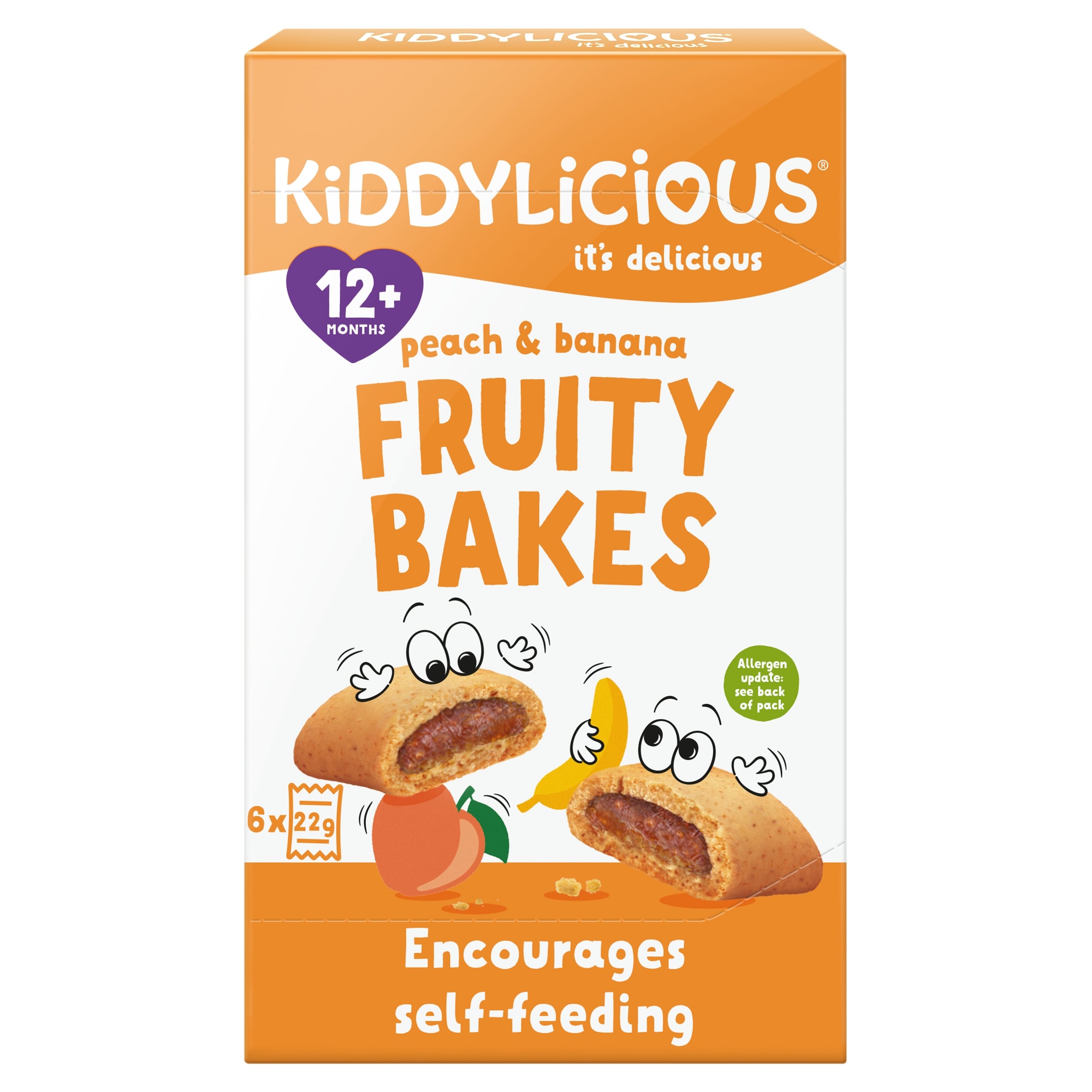 Kiddylicious Peach & Banana Fruity Bakes Baby Snacks Multi