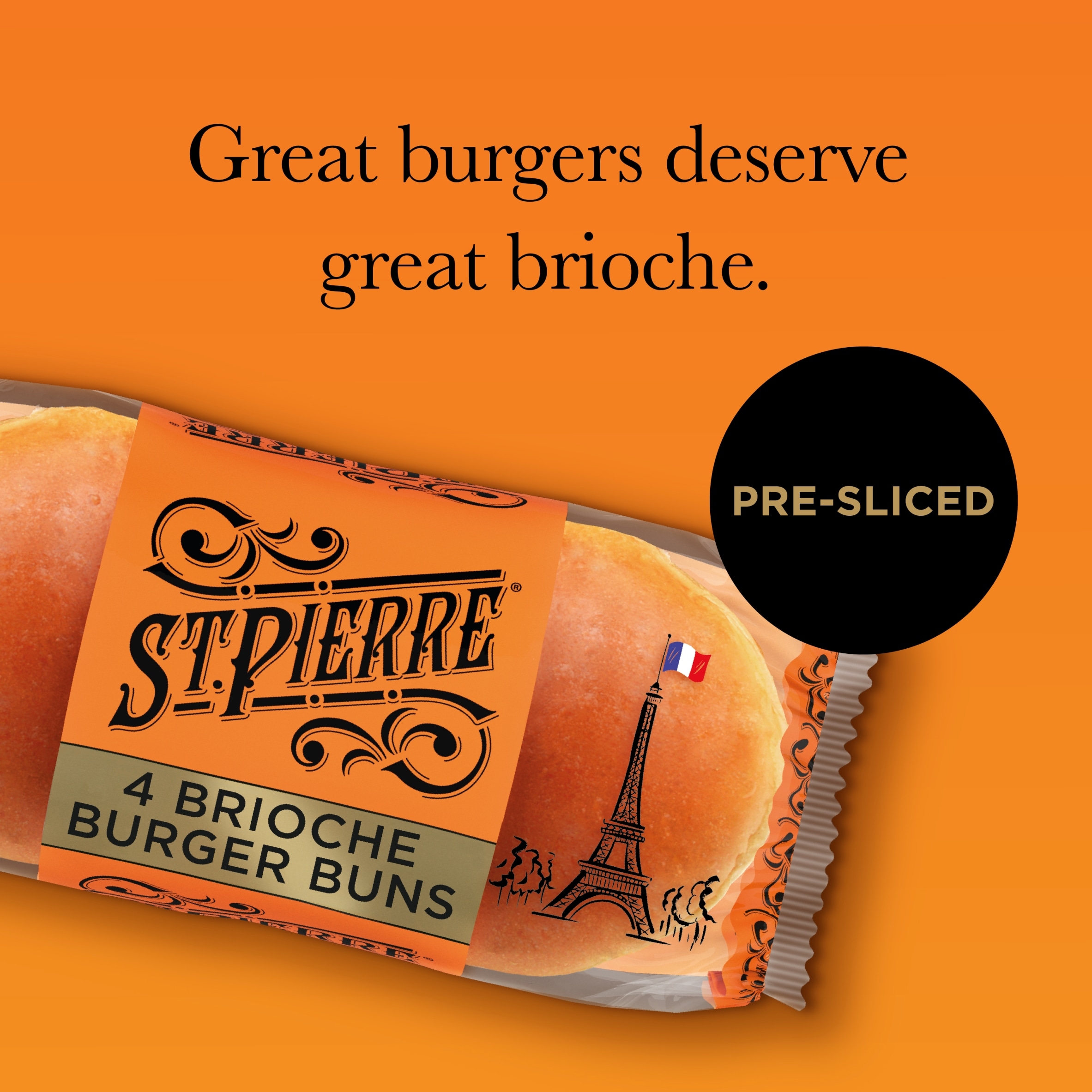 St Pierre 4 x Pre-Sliced Brioche Burger Buns thumbnail 3