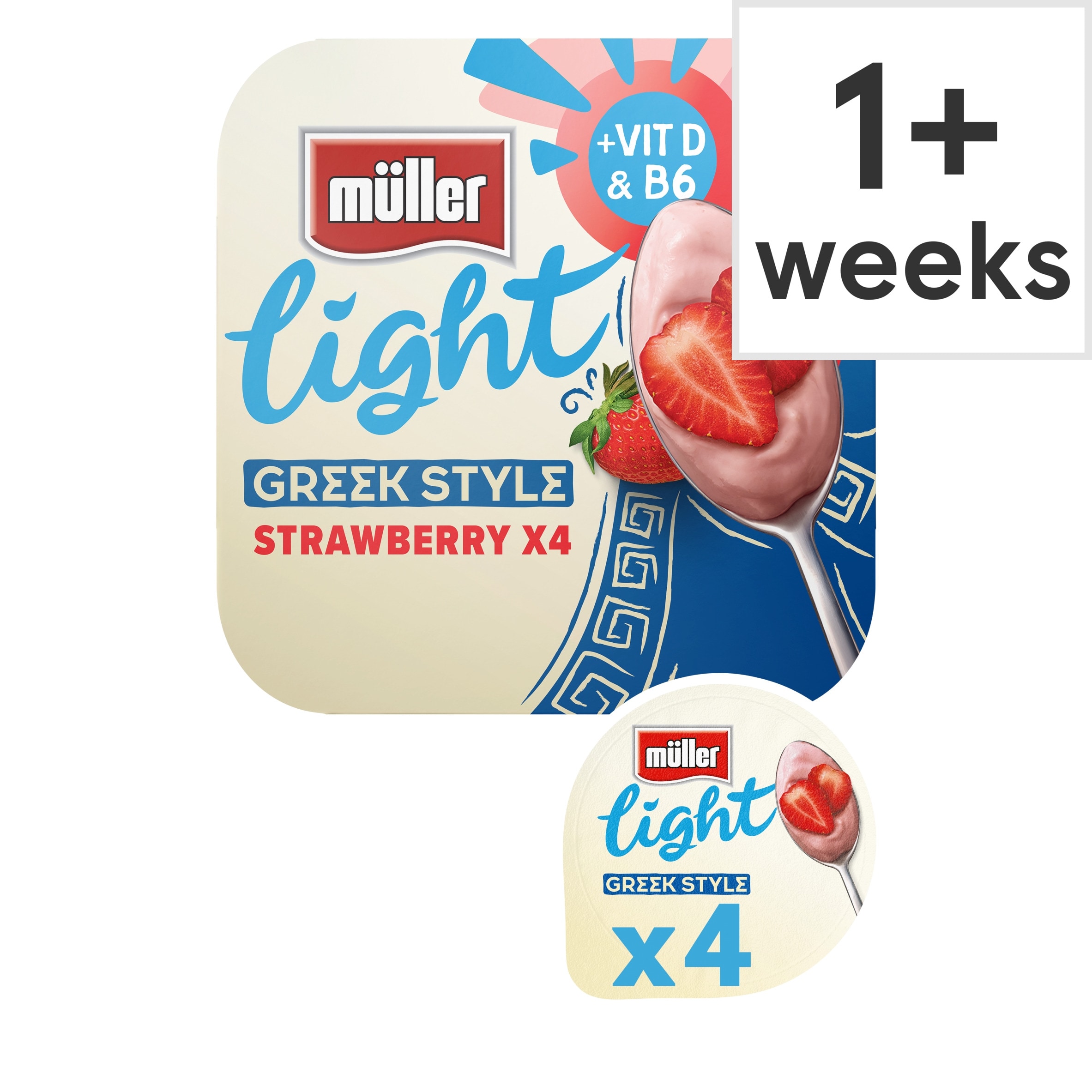 Muller Light Greek Style Strawberry Yogurt 4X115g