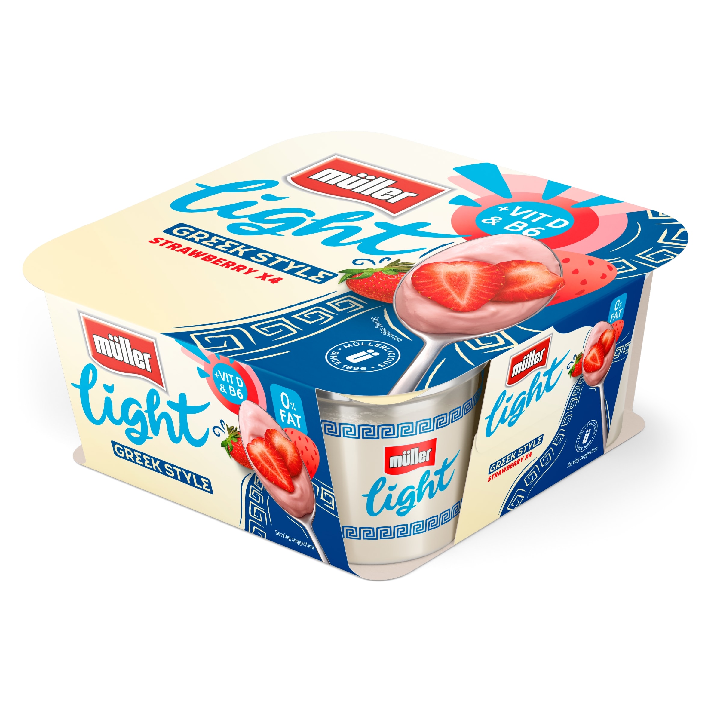 Muller Light Greek Style Strawberry Yogurt 4X115g thumbnail 2