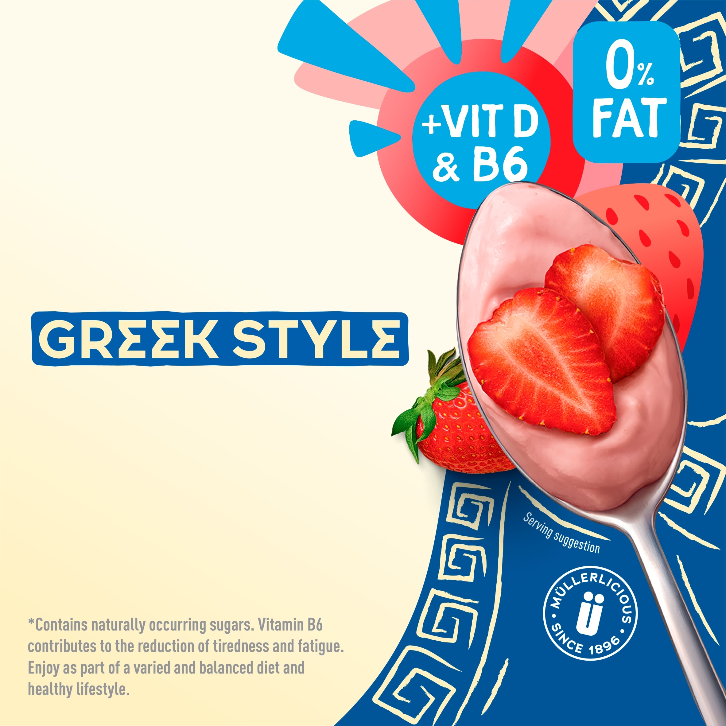 Muller Light Greek Style Strawberry Yogurt 4X115g thumbnail 3