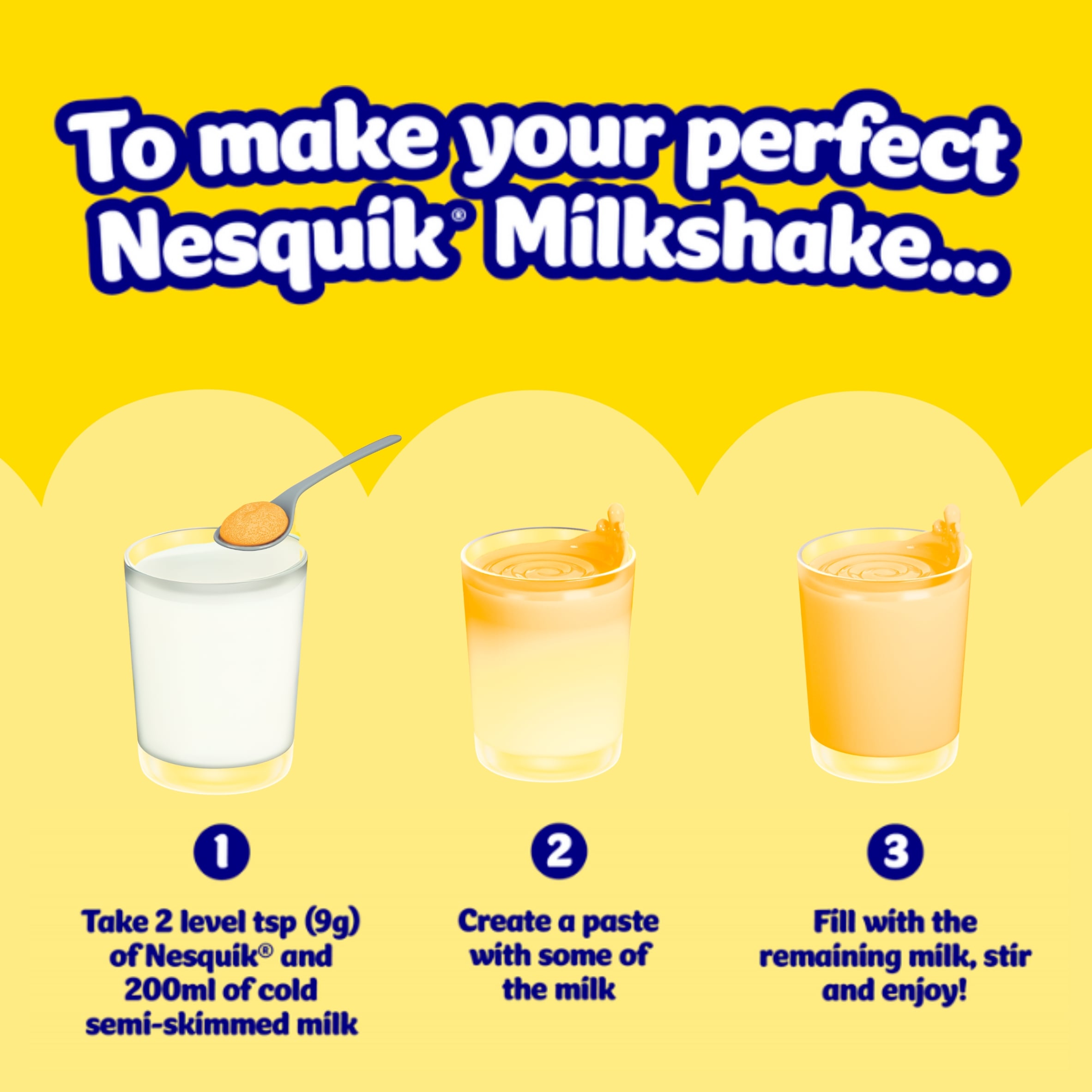Nesquik Banana Flavoured Milkshake Powder 500g Tub thumbnail 3