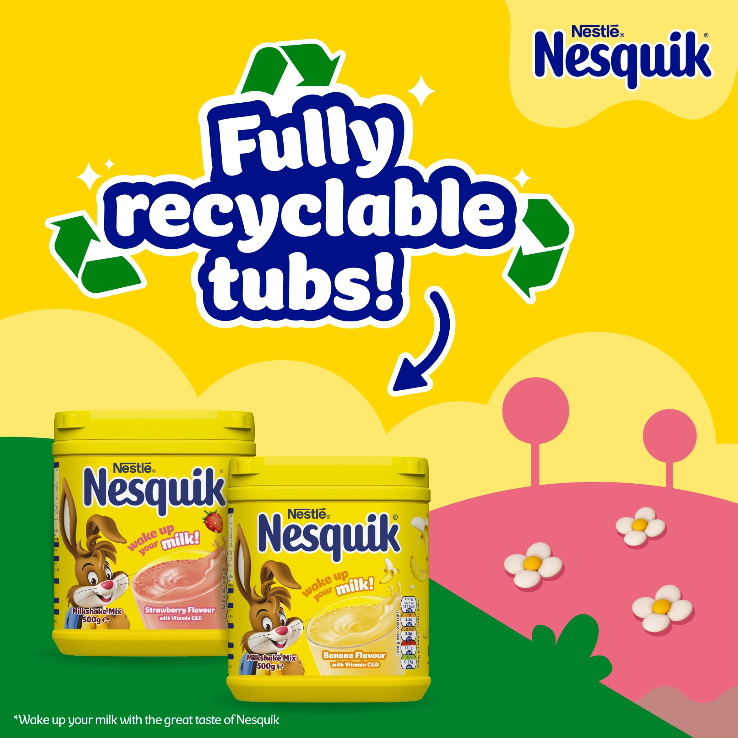 Nesquik Banana Flavoured Milkshake Powder 500g Tub thumbnail 4