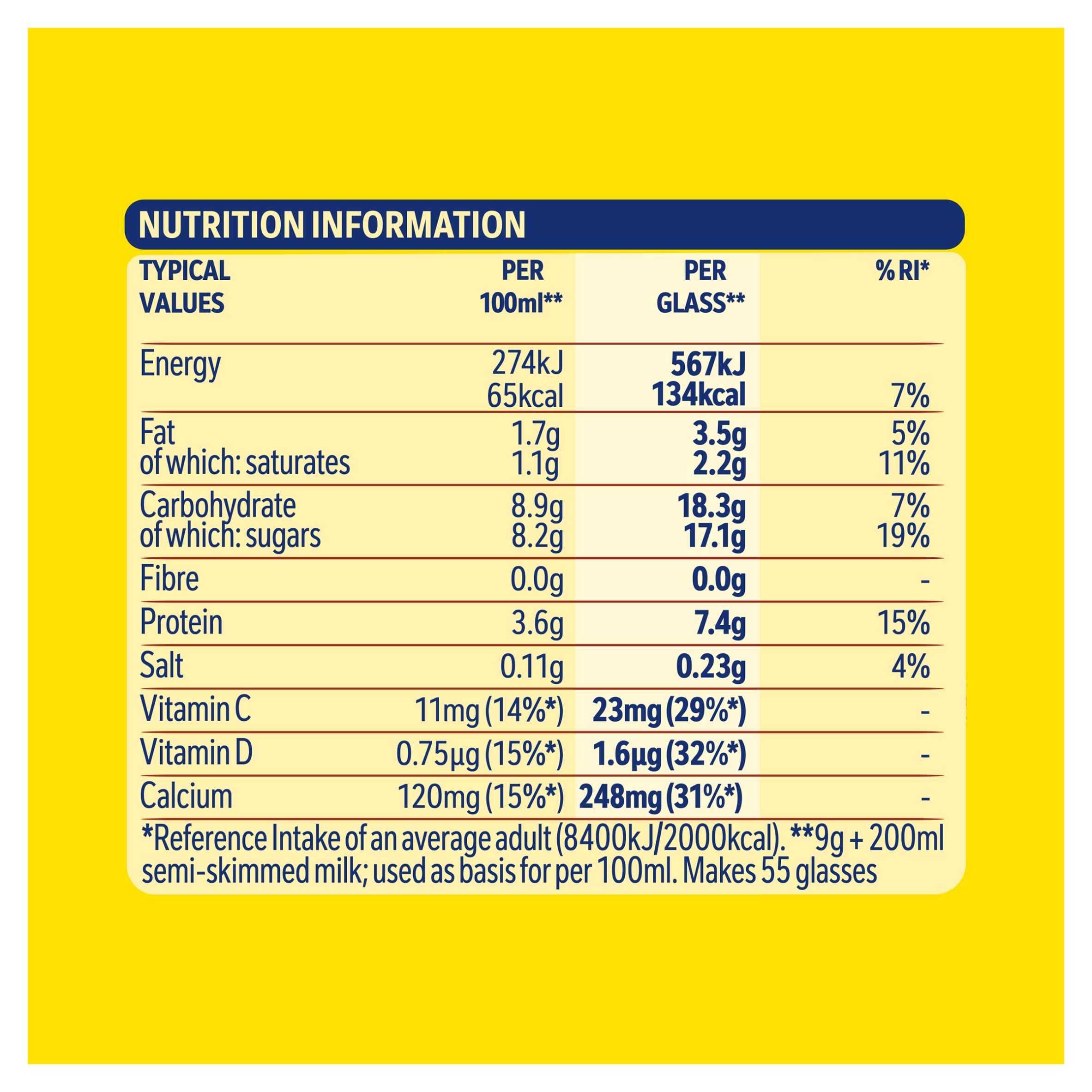 Nesquik Banana Flavoured Milkshake Powder 500g Tub thumbnail 5