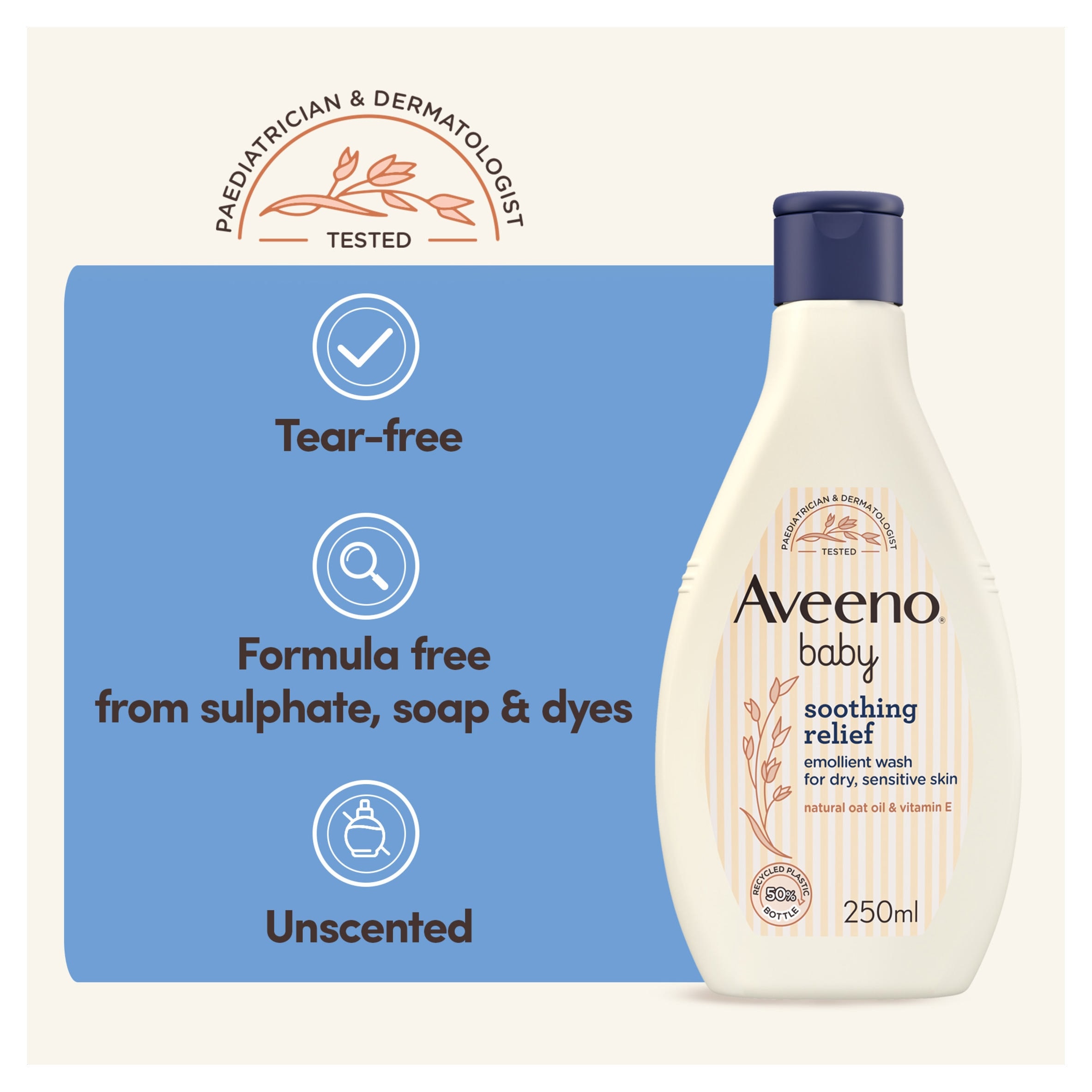 Aveeno Baby Soothing Relief Emollient Baby Wash for Dry Skin 250ml thumbnail 4