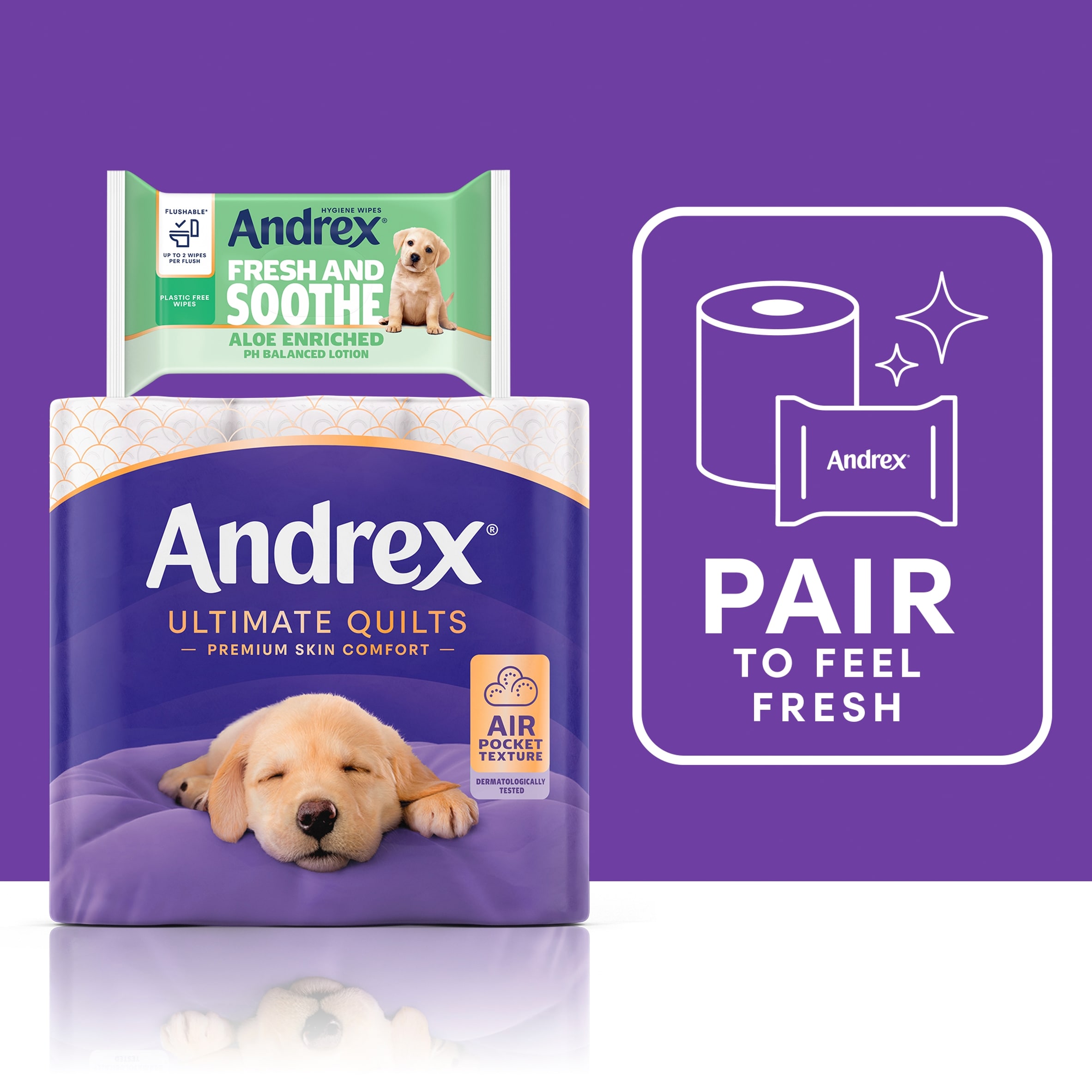 Andrex Ultimate Quilts Toilet Tissue 4 Standard Rolls thumbnail 3