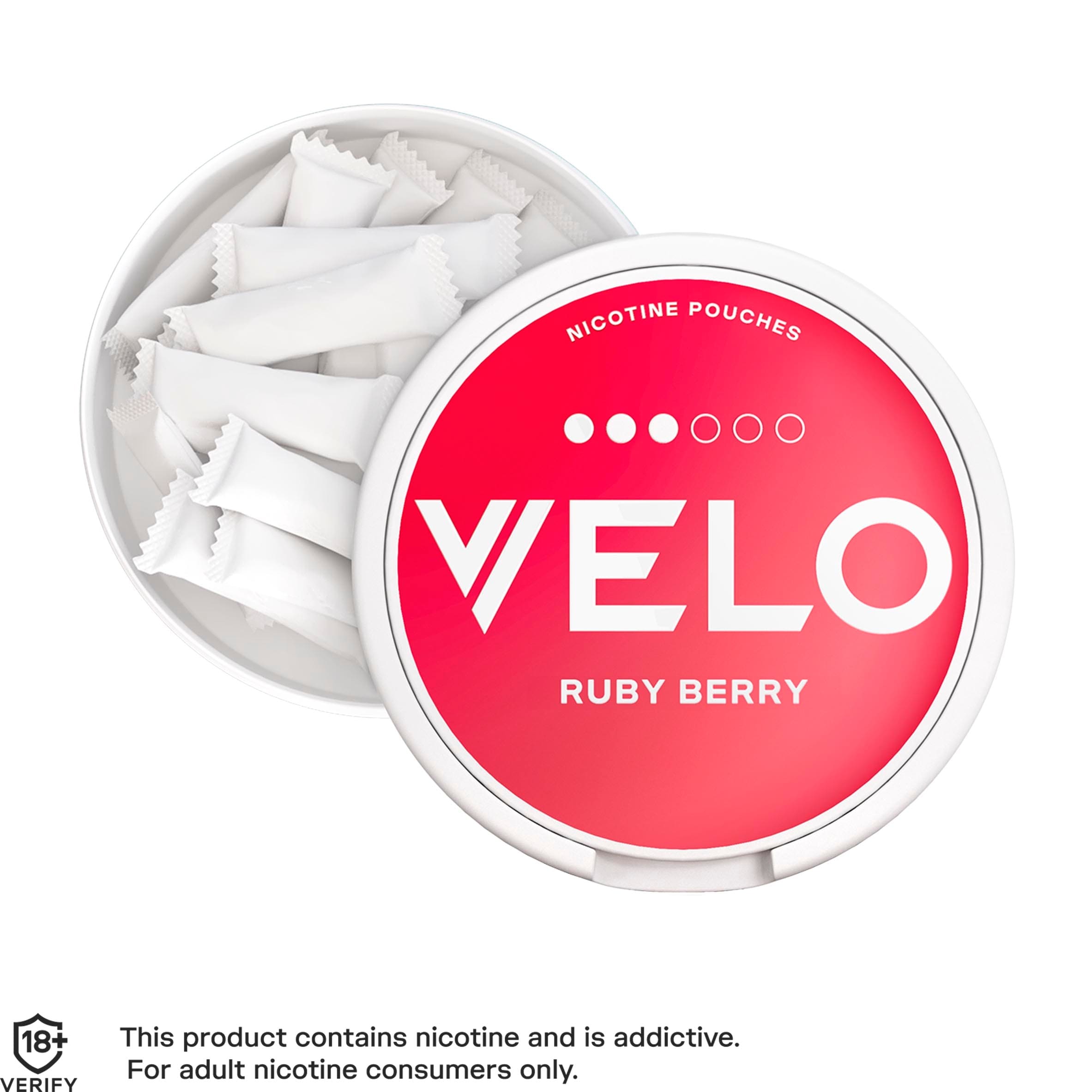 Velo Ruby Berry Nicotine Pouches 20 Pack 10Mg 14G thumbnail 4