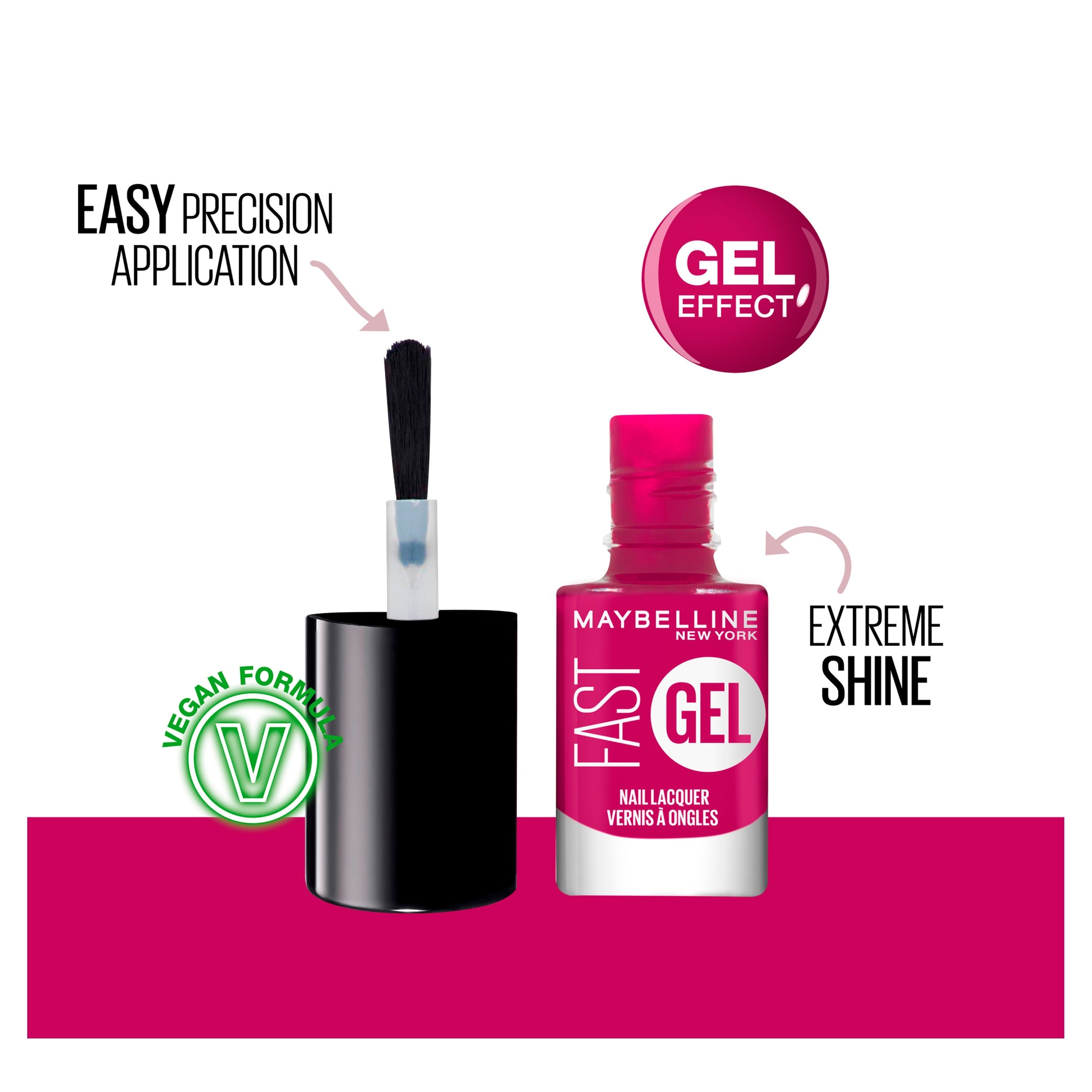 Maybelline Fast Gel Nail Lacquer Fuschsia Ecstasy 6.7Ml thumbnail 2
