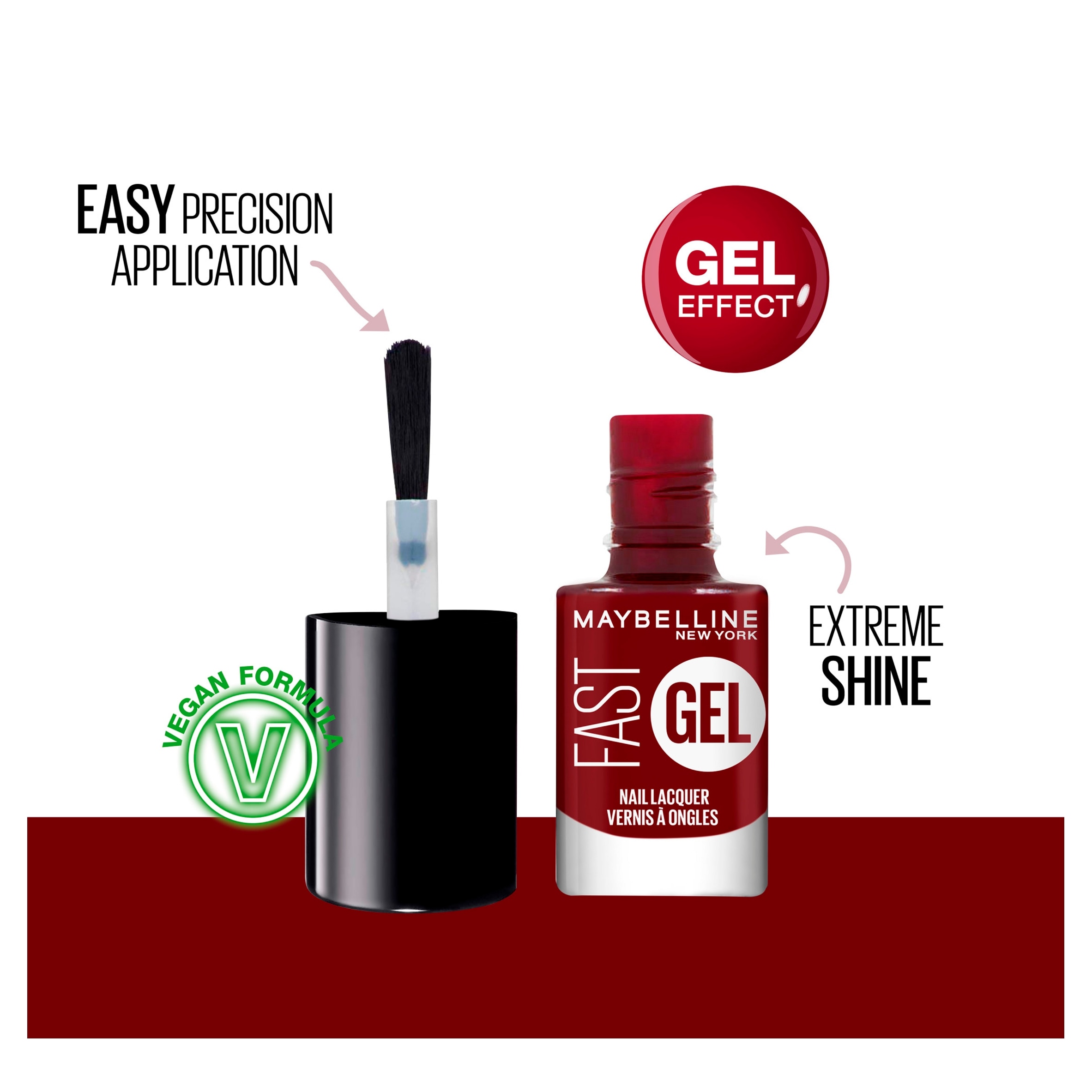 Maybelline Fast Gel Nail Lacquer Rebel Red 6.7Ml thumbnail 2