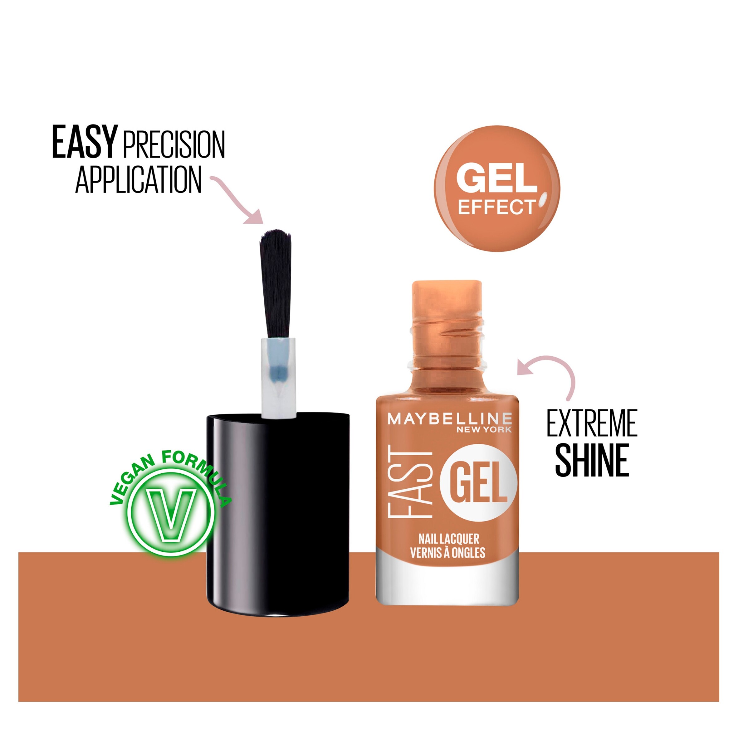 Maybelline Fast Gel Nail Lacquer No 15 Caramel 6.7Ml thumbnail 2