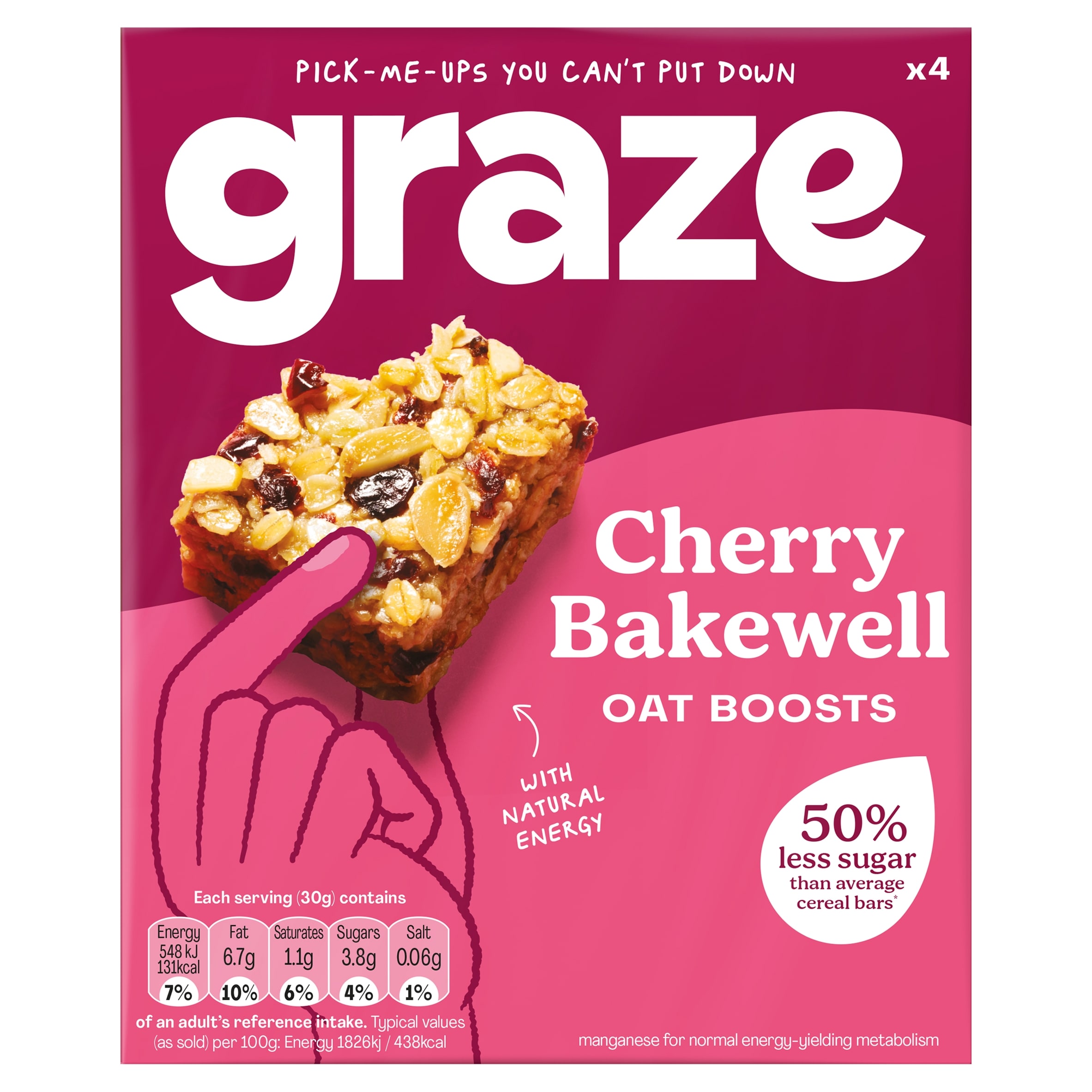 Graze Vegan Cherry Bakewell Snack Bars