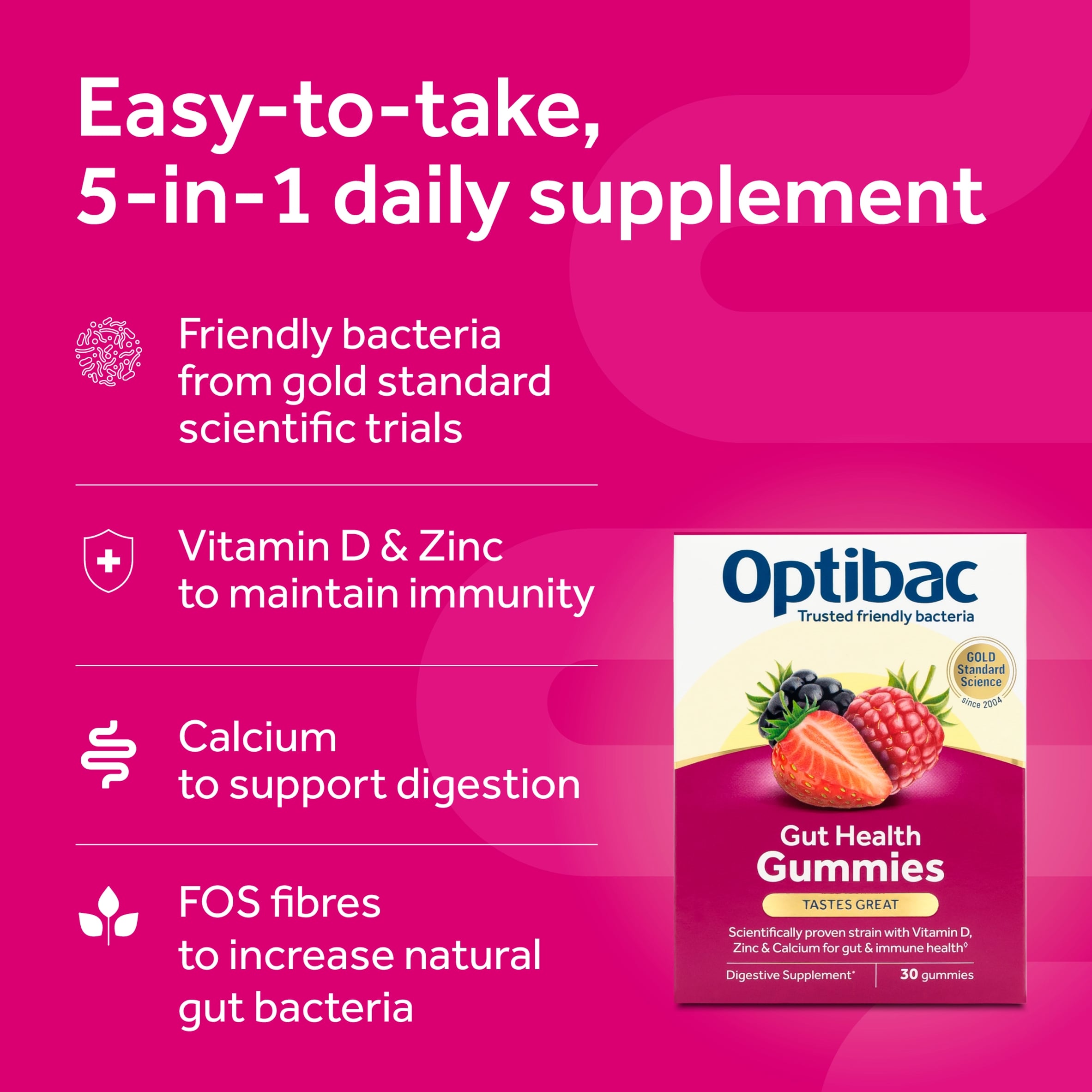 Optibac Probiotics Gut Health Gummies 30s thumbnail 3