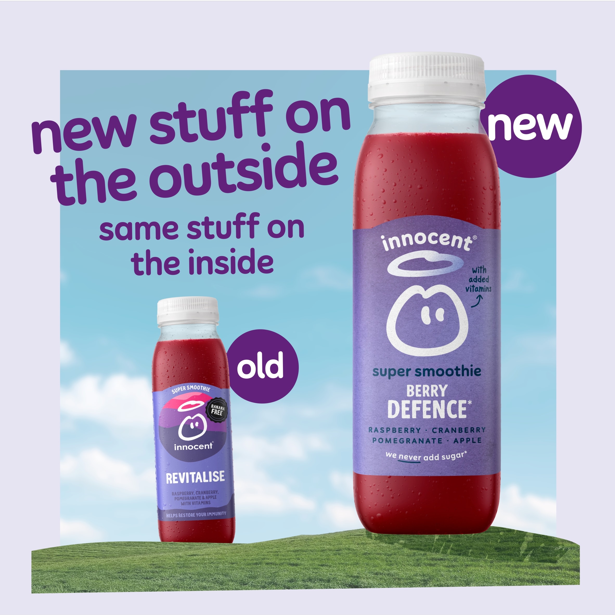 Innocent Super Smoothie Revitalise Raspberry, Cranberry, Pomegranate & Apple with Vitamins 300ml thumbnail 3