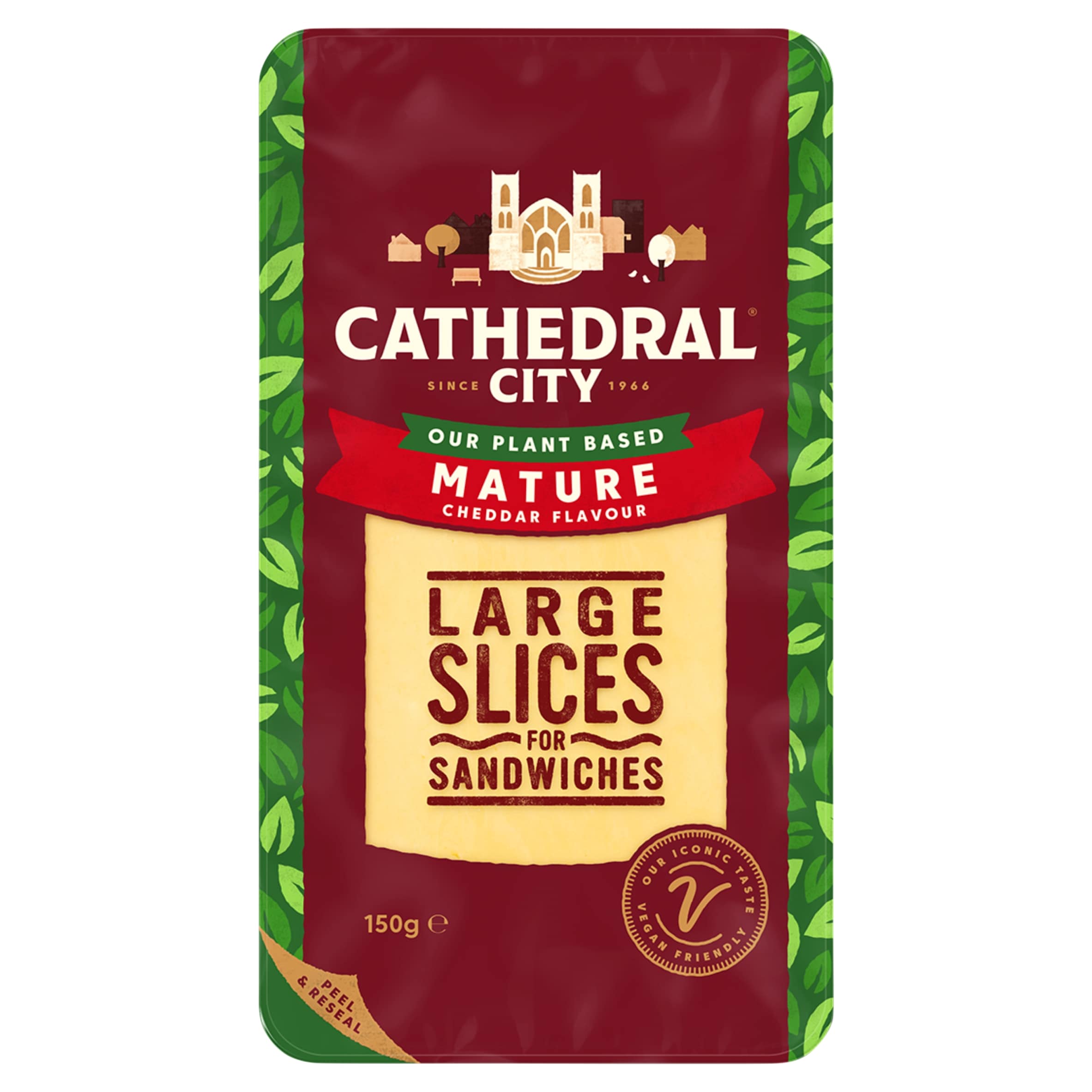 Cathedral City Plant Based Mature Cheddar Cheese Flavour Vegan Slices 150g thumbnail 2