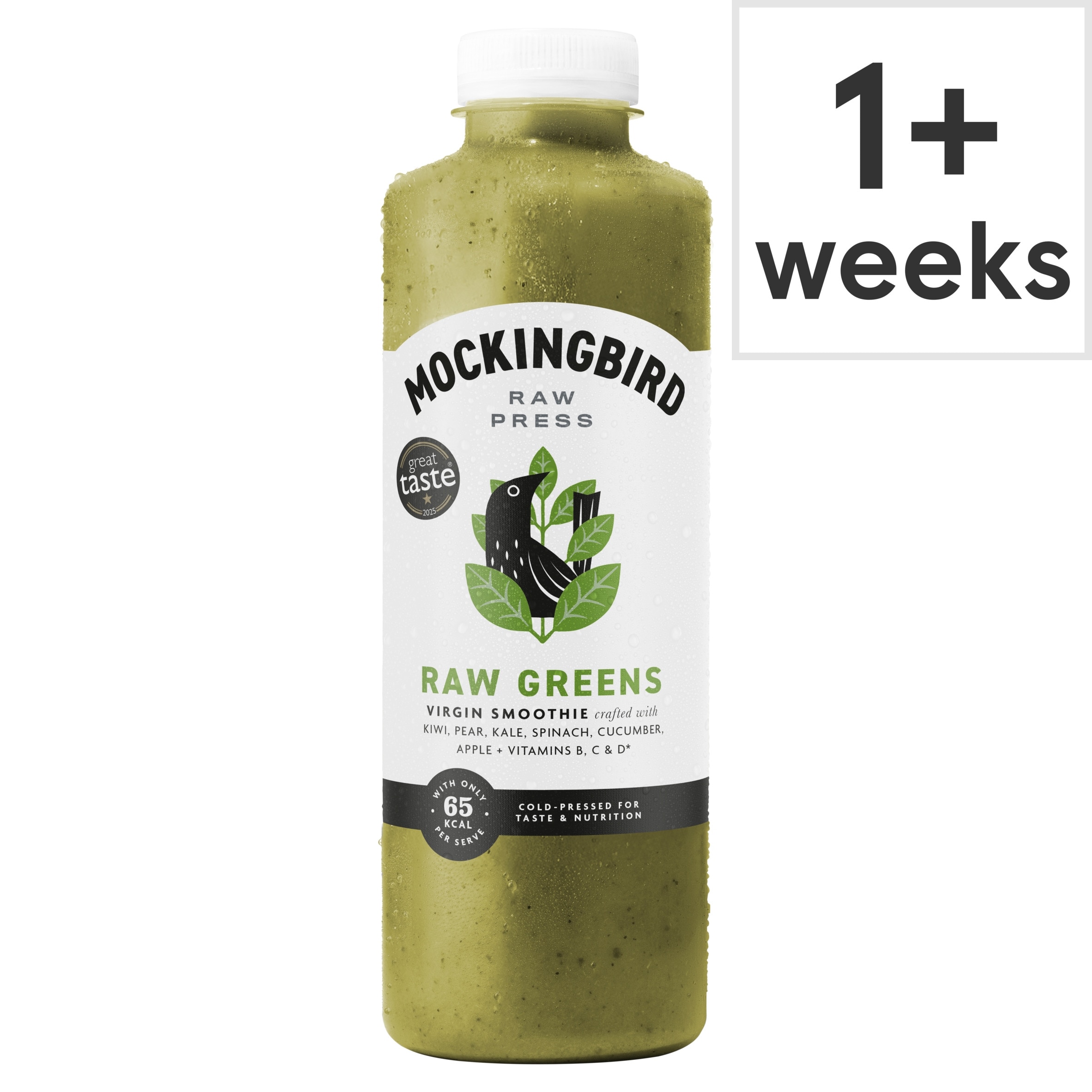 Mockingbird Raw Greens Smoothie, Kiwi, Spinach, Pear, Banana