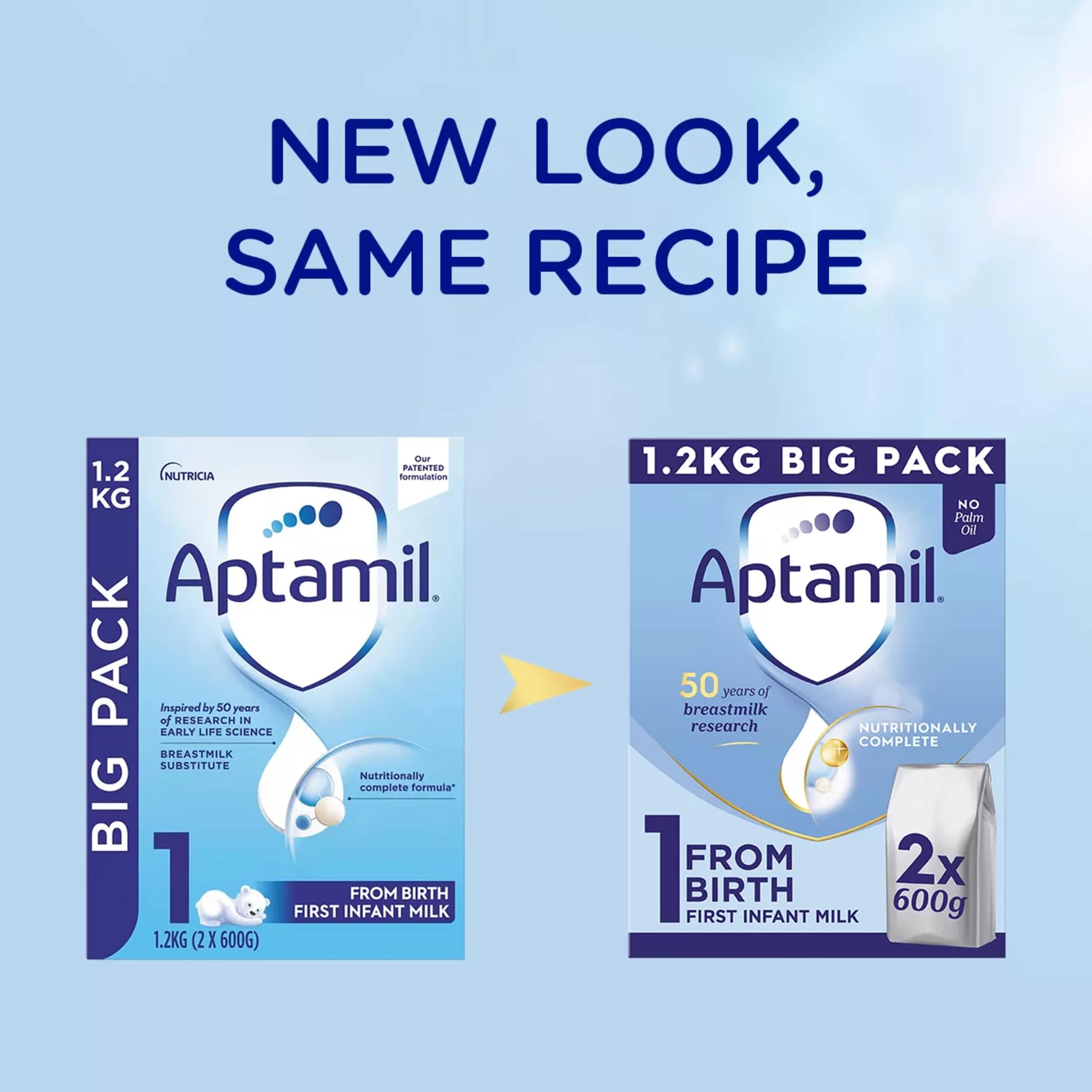 Aptamil 1 First Infant Baby Milk Formula Powder from Birth Big Pack 1.2kg thumbnail 4