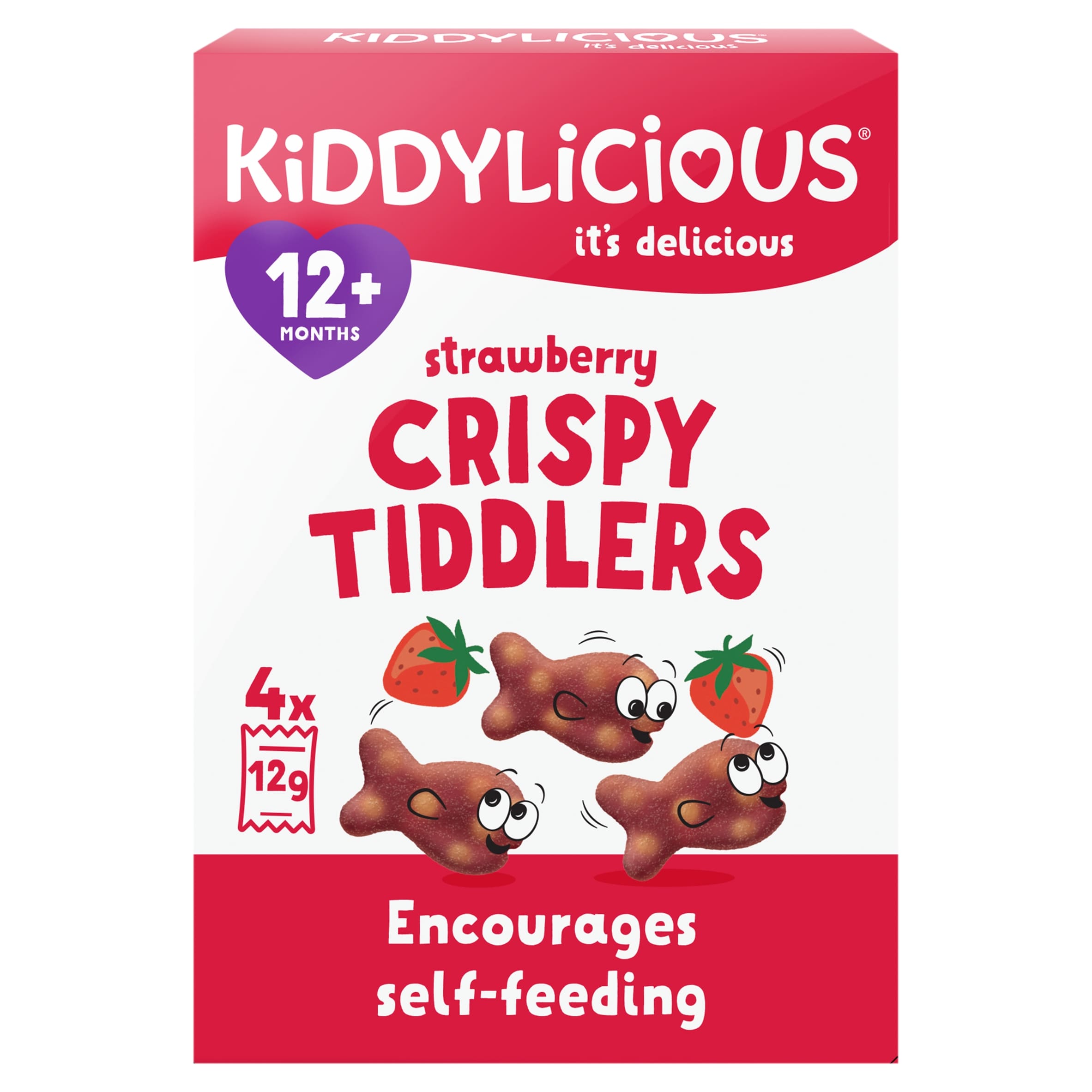 Kiddylicious Strawberry Crispy Tiddlers Baby Snacks Multi