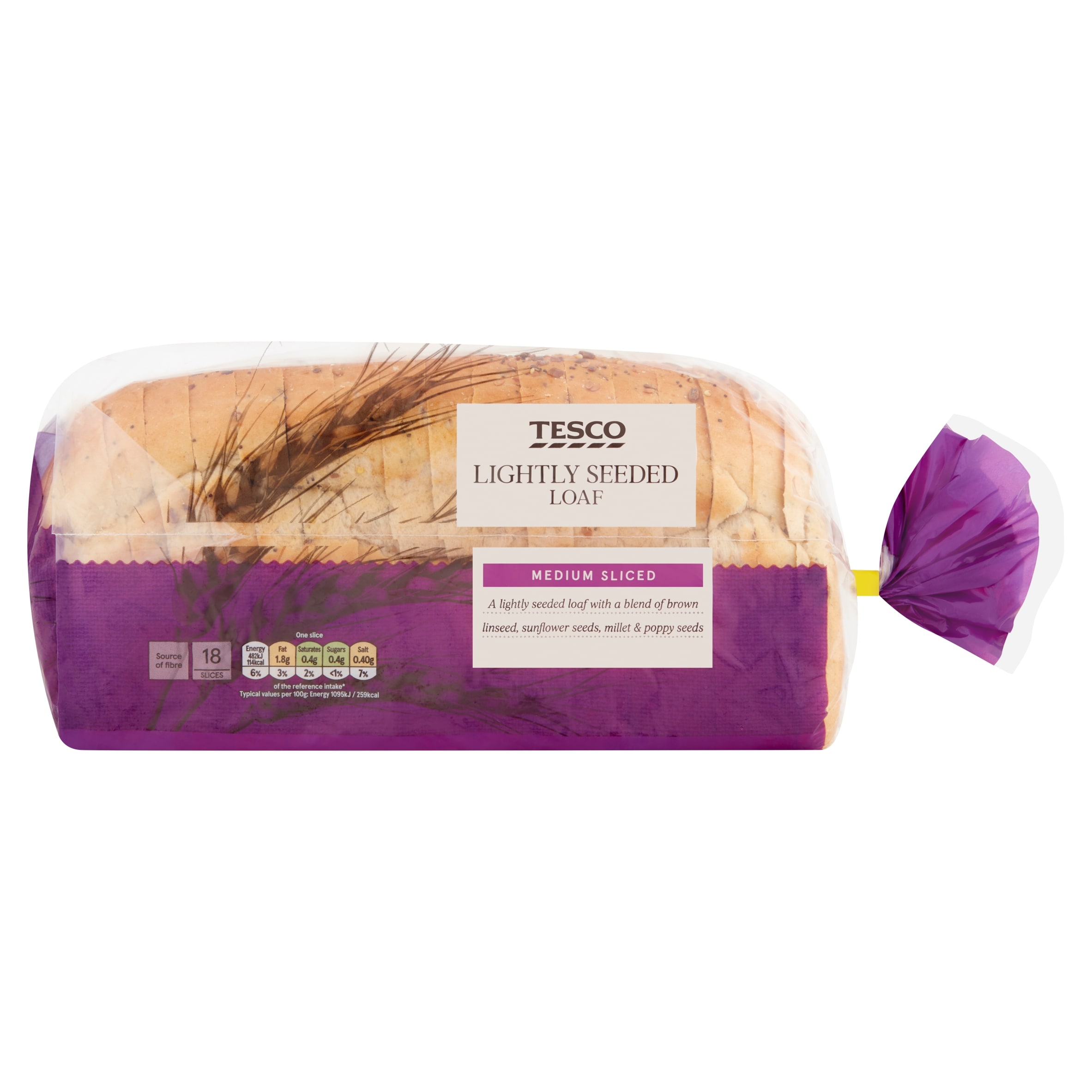 Tesco Lightly Seeded White Bread Loaf 800g