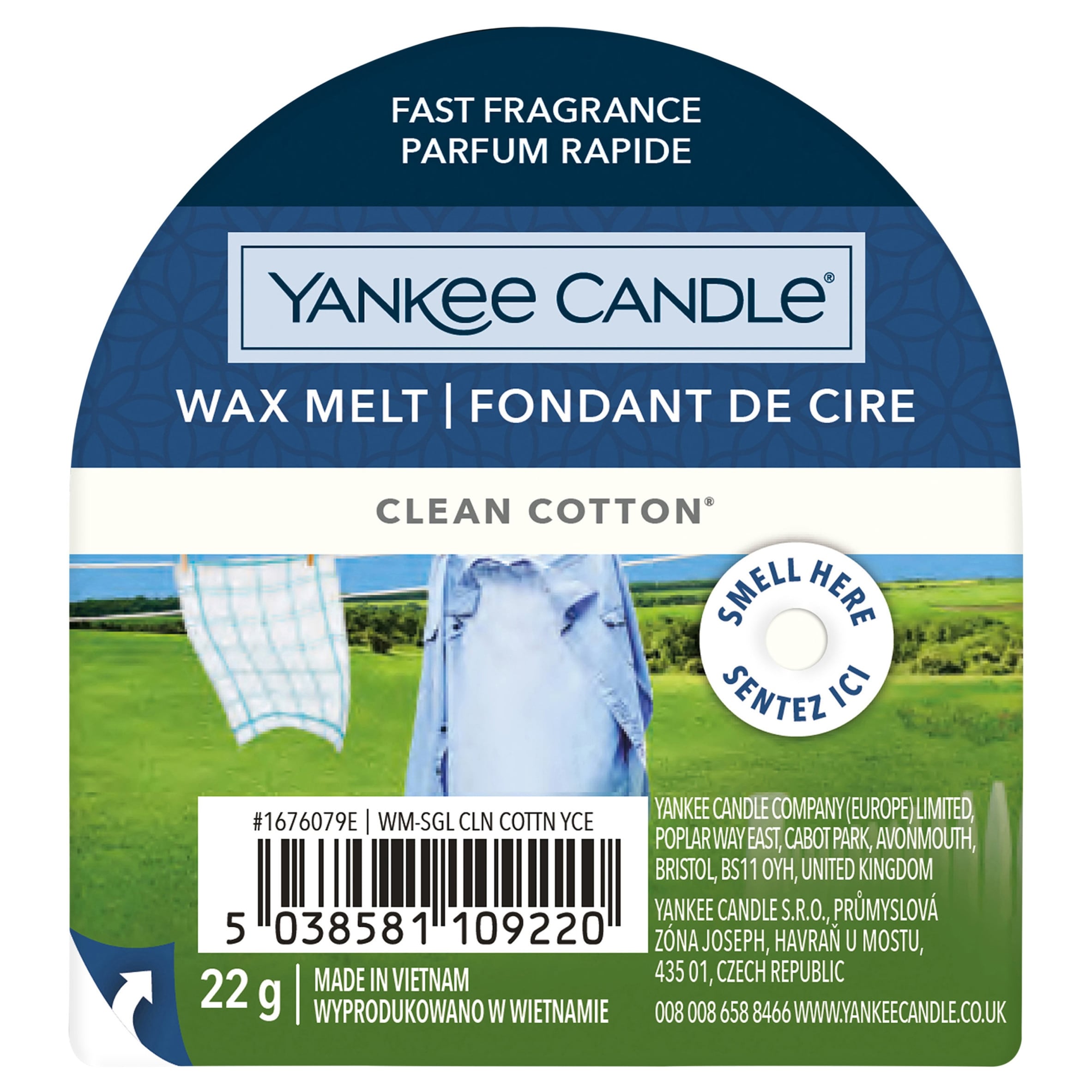 Yankee Clean Cotton Wax Melt 22G