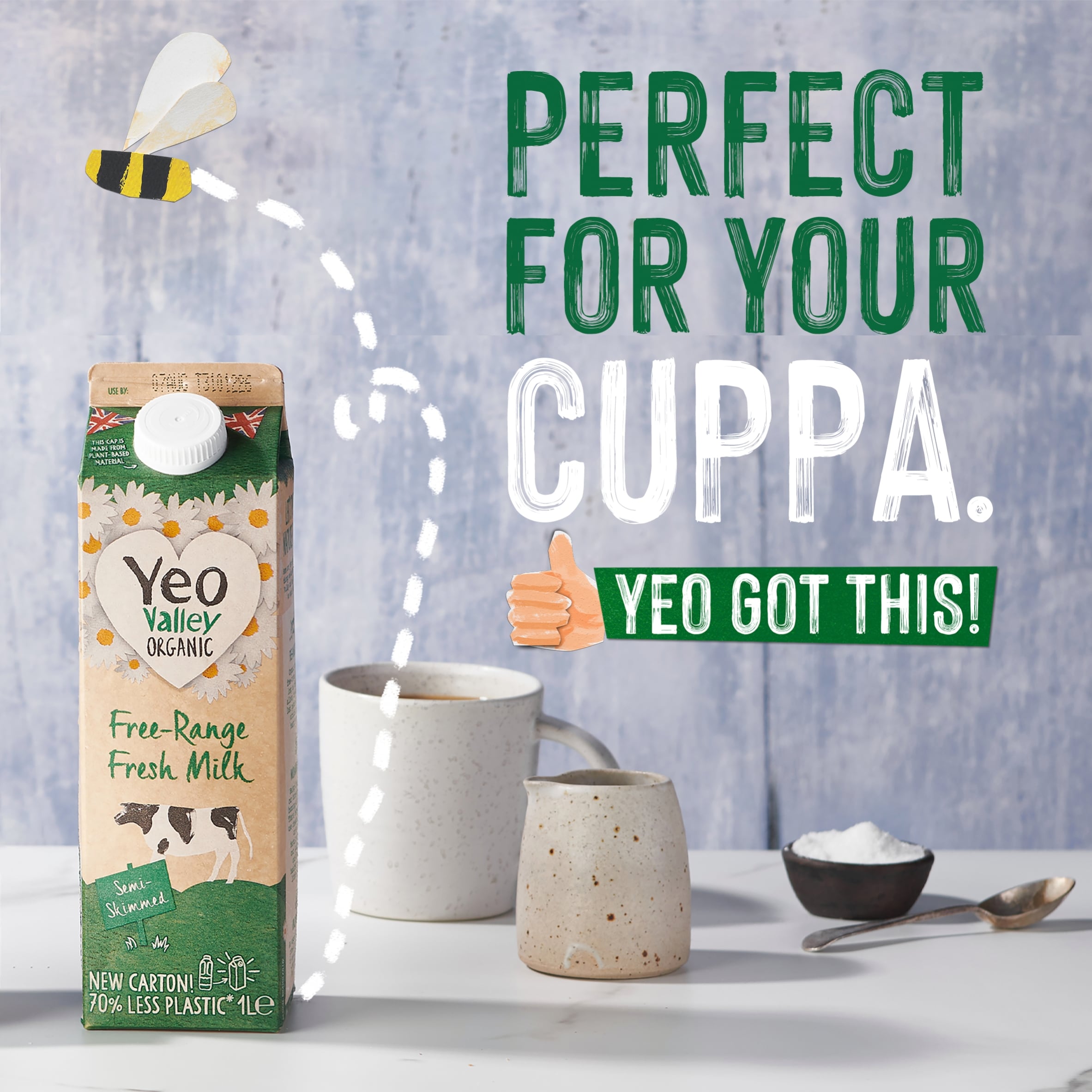 Yeo Valley Organic Semi-Skimmed Fresh Milk 1L thumbnail 5