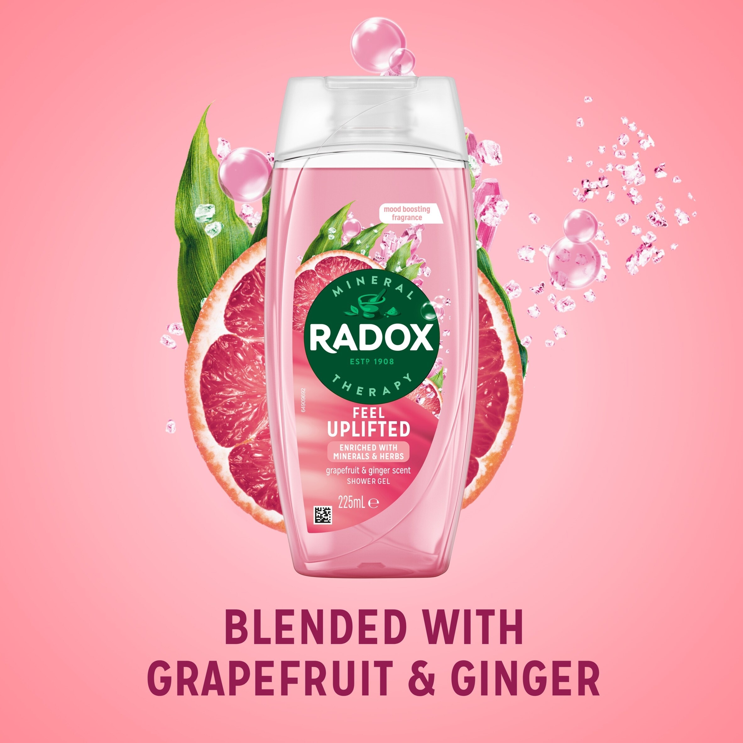 Radox Grapefruit & Ginger Feel Uplifted Shower Gel Body Wash 225ml thumbnail 2