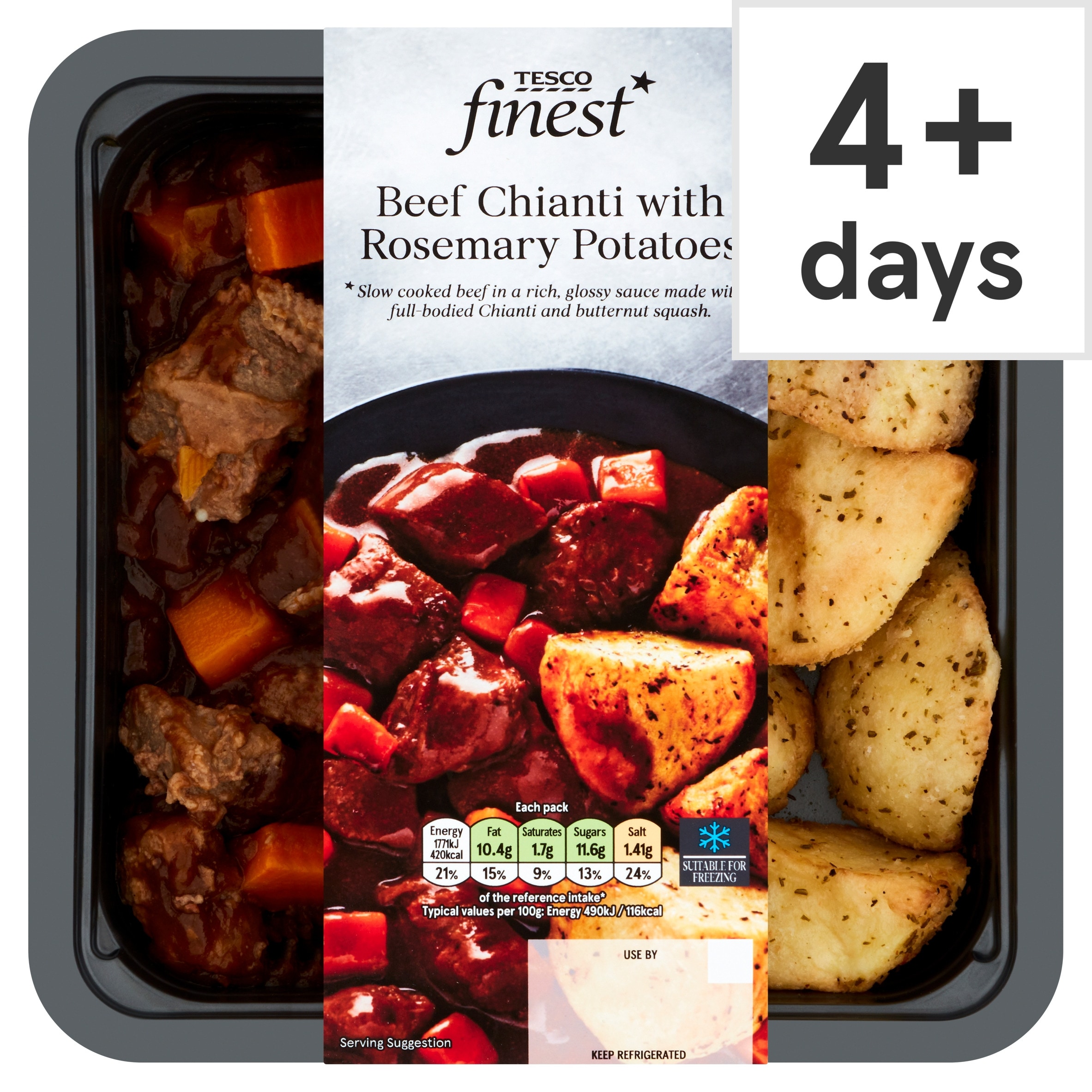 Tesco Finest Beef Chianti & Rosemary Potatoes 400G