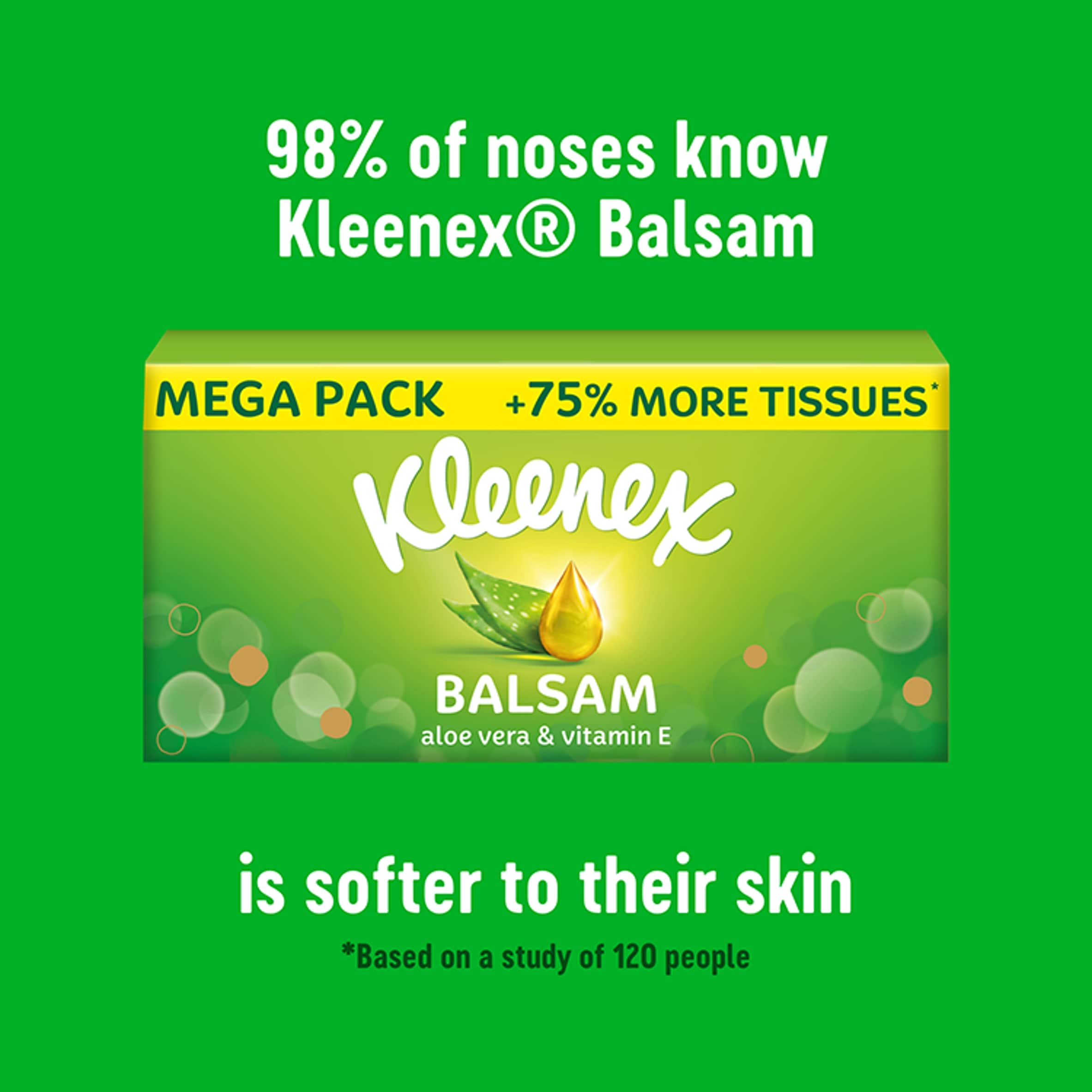 Kleenex Balsam Tissues MEGA Box 75% more tissues 112 Sheets thumbnail 3