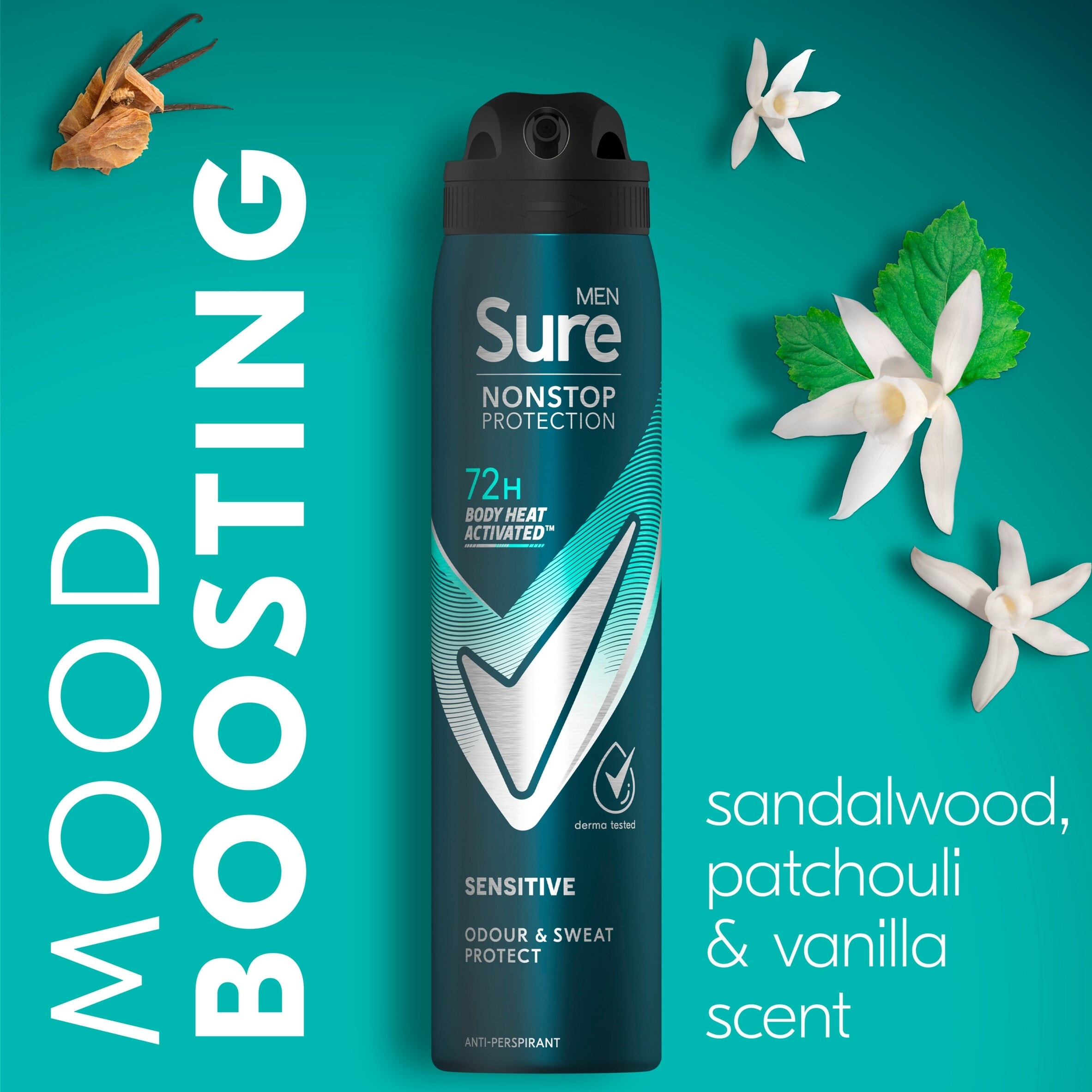 Sure Men Sensitive 72h Nonstop Protection Antiperspirant Deodorant 250ml thumbnail 4