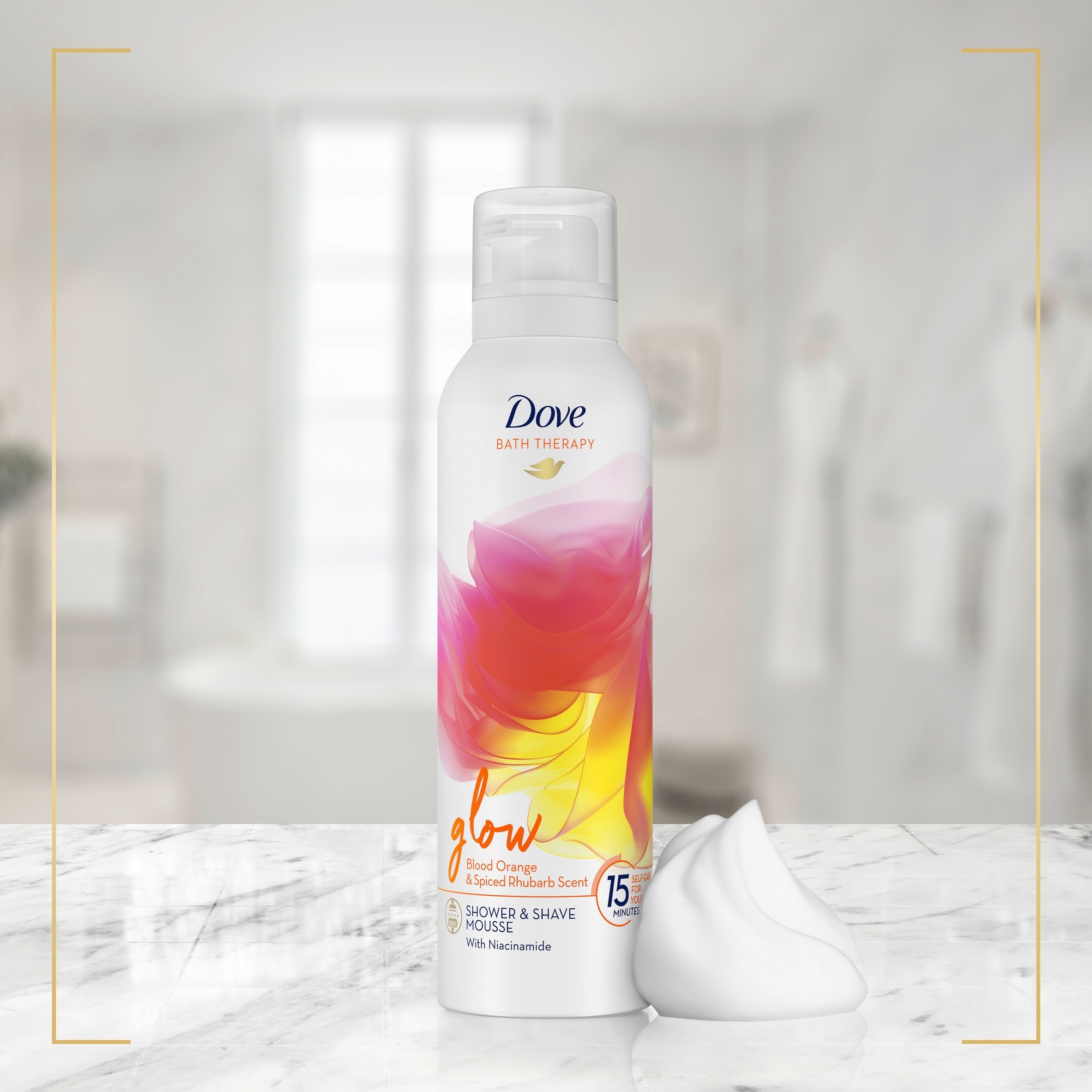 Dove Glow Shower & Shave Mousse Blood Orange & Spiced Rhubarb 200ml thumbnail 3