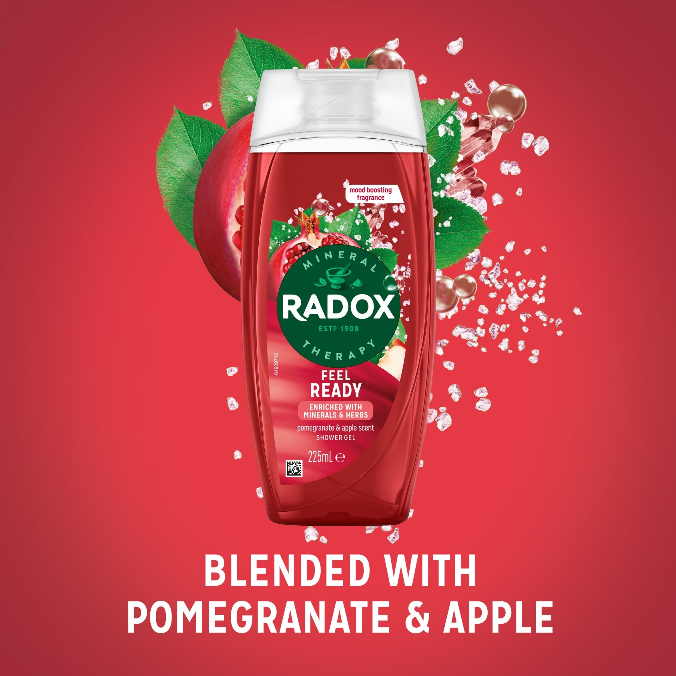 Radox Pomegranate & Apple Feel Ready Shower Gel Body Wash 225ml thumbnail 2