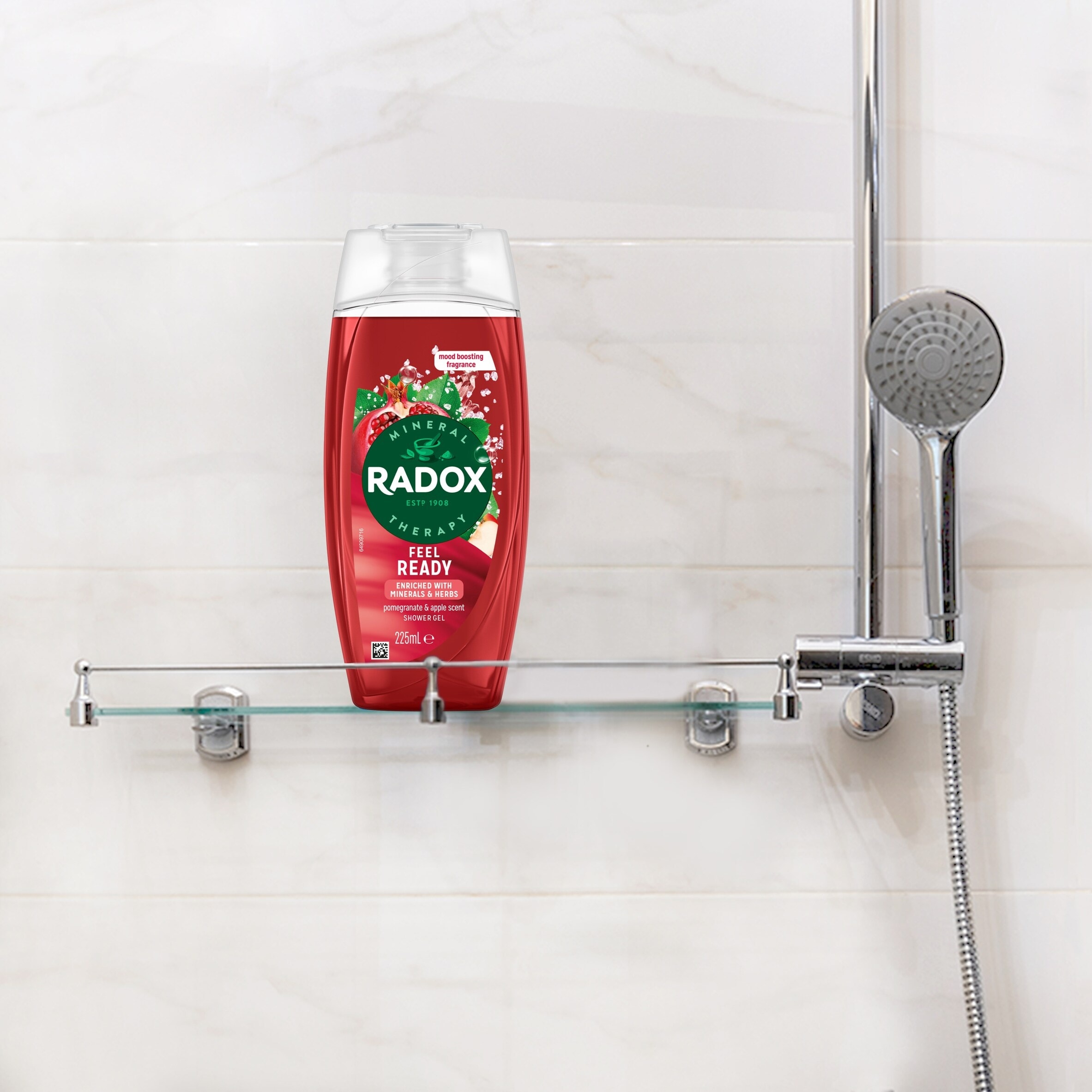 Radox Pomegranate & Apple Feel Ready Shower Gel Body Wash 225ml thumbnail 4