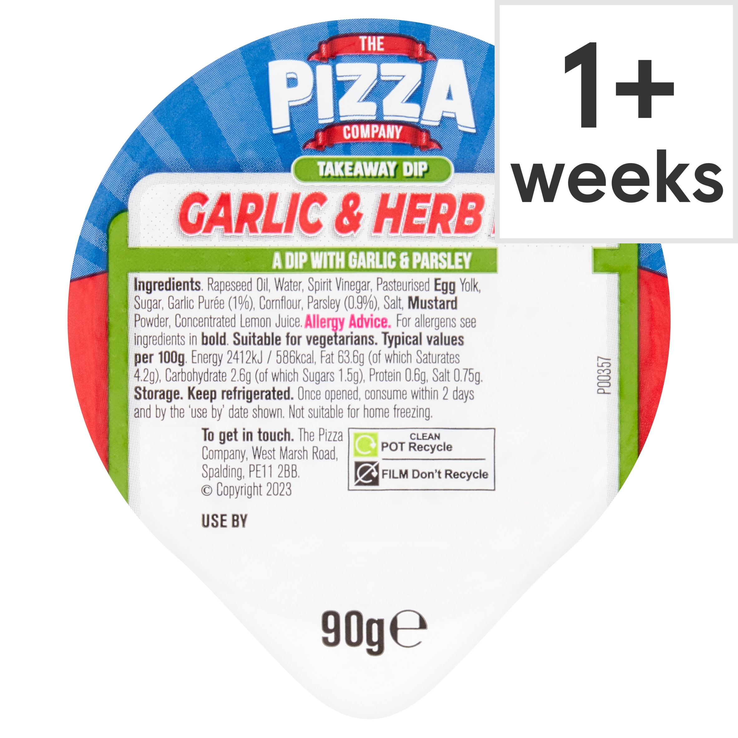 The Pizza Company Garlic & Herb Dip 90G